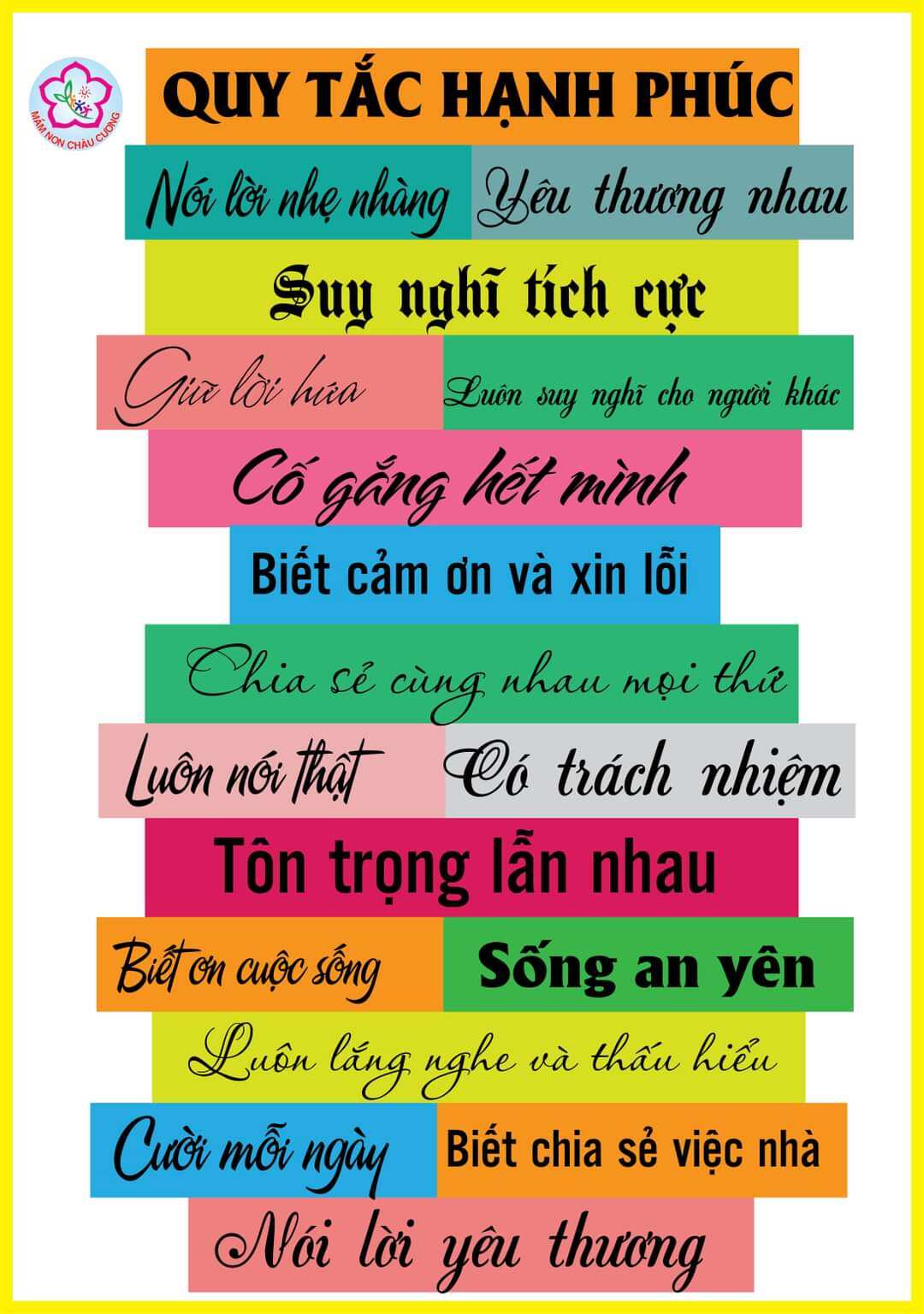 decal quy tắc hạnh phúc