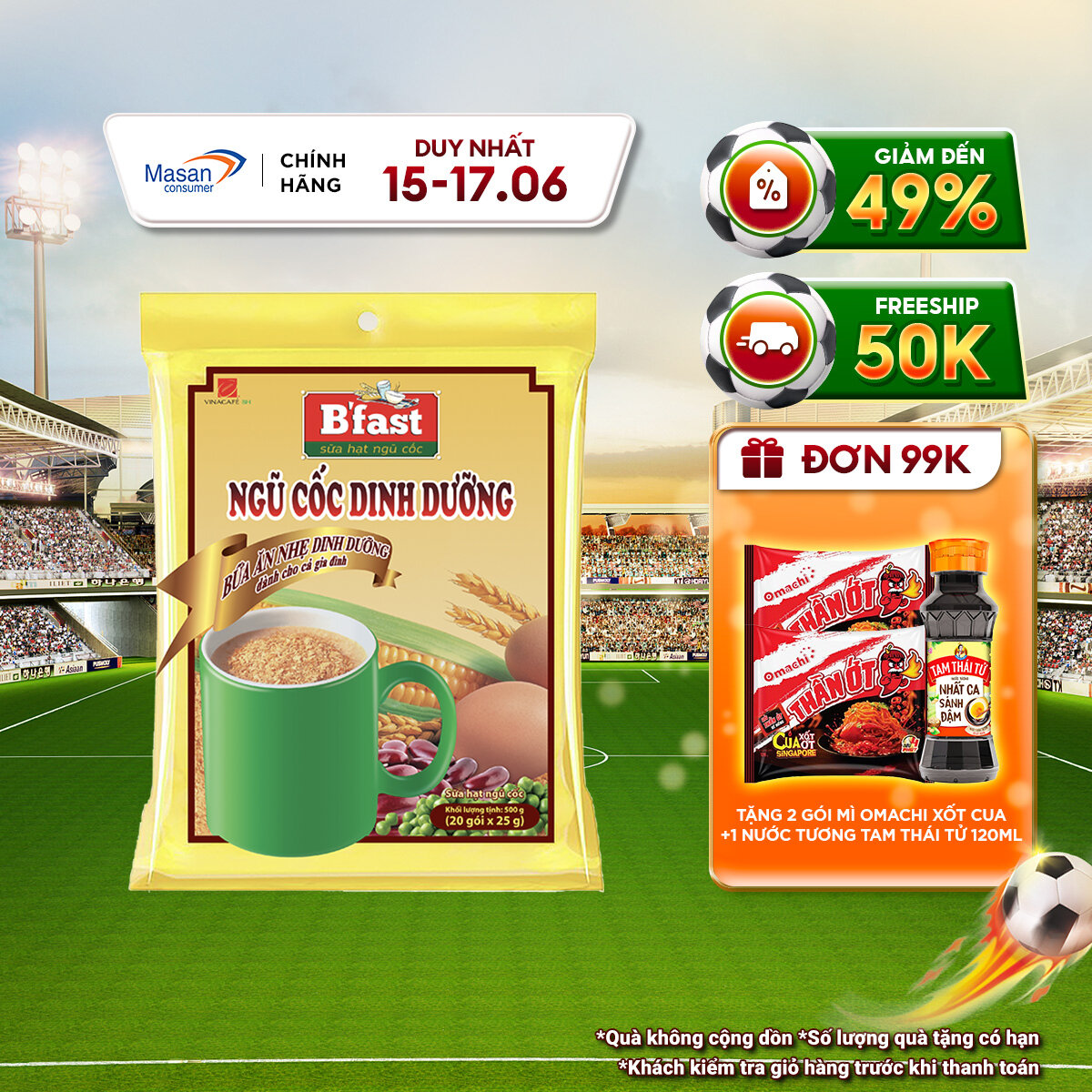 Sữa Hạt Ngũ Cốc B'Fast - Túi 20 Gói x 25g