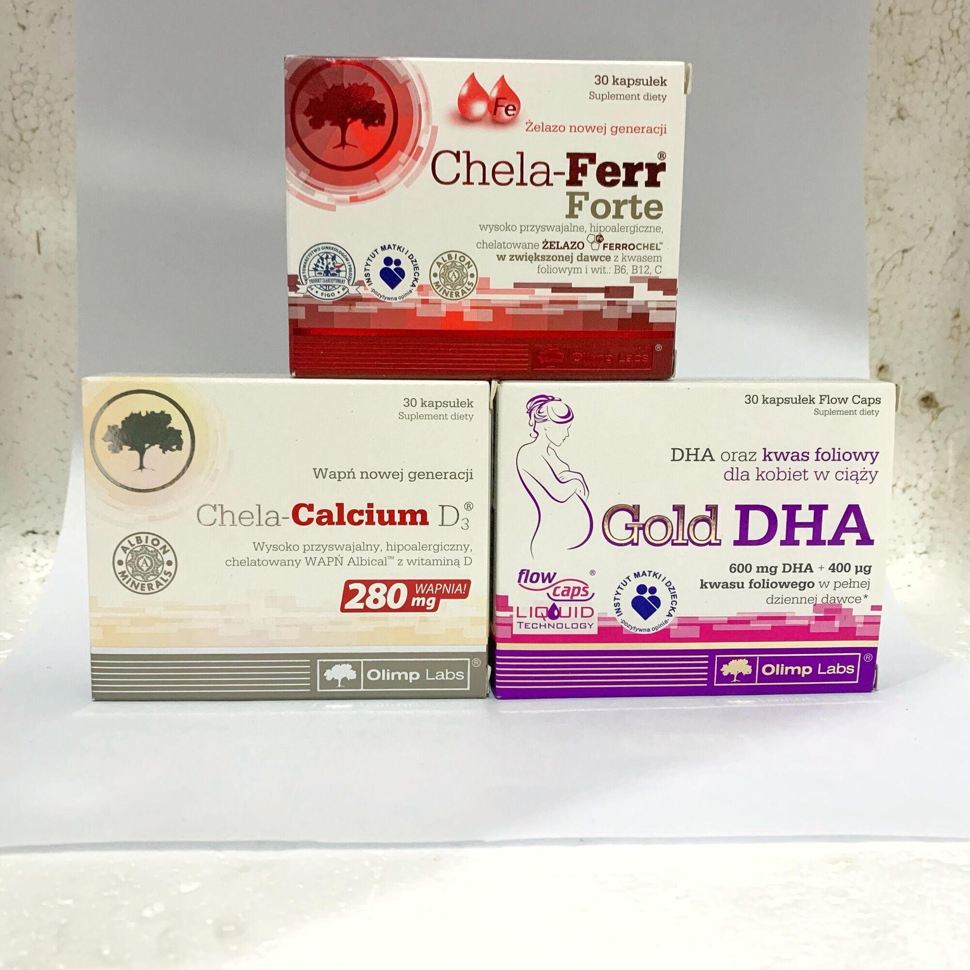 Bộ 3 sản phẩm canxi chela calcium +sắt chela+ dha gold bổ sung vitamin cho mẹ bầu và sau sinh