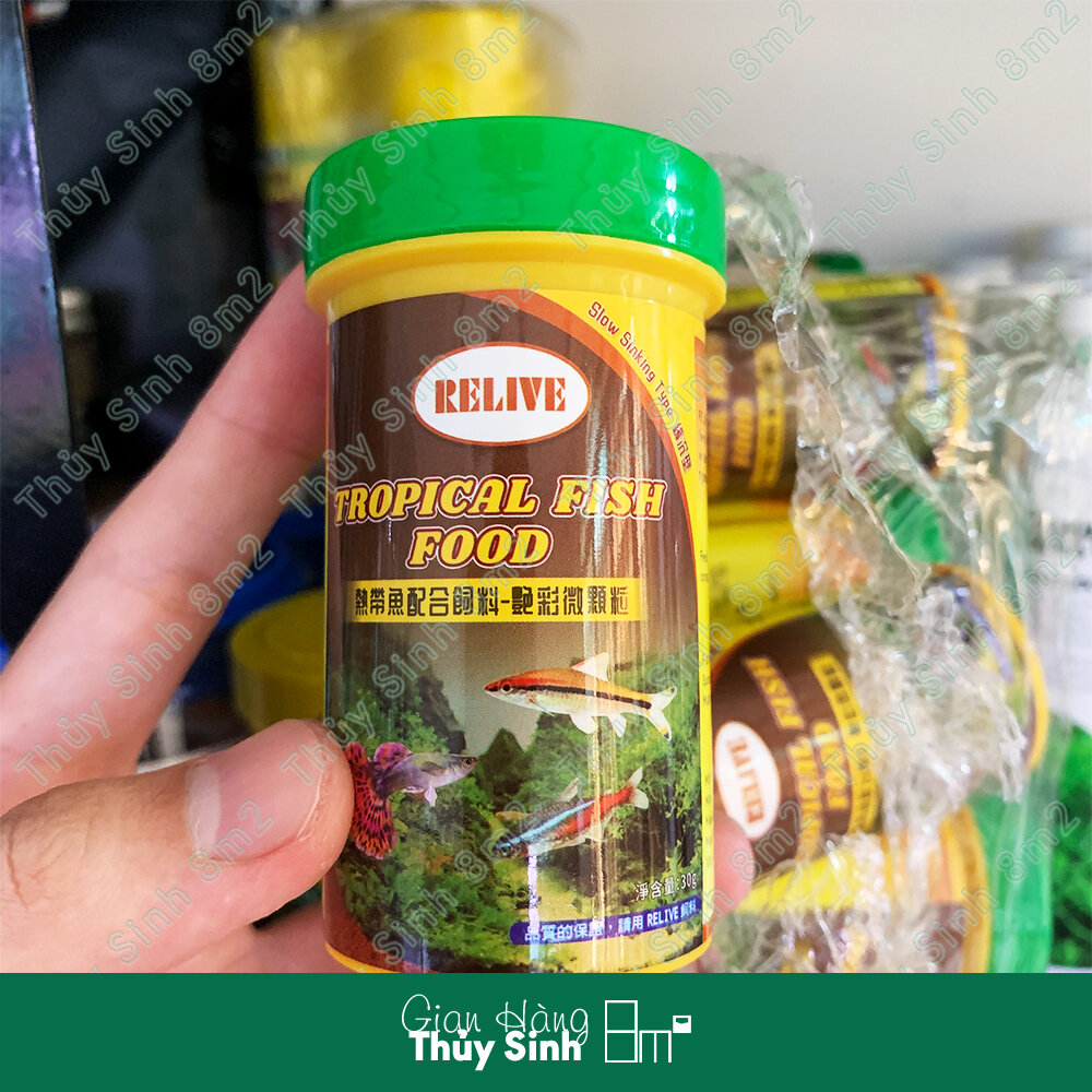 Thức Ăn Cá Cảnh RELIVE, Thức Ăn Cá Betta, Guppy, Cá Nhỏ Thủy Sinh - 8m2