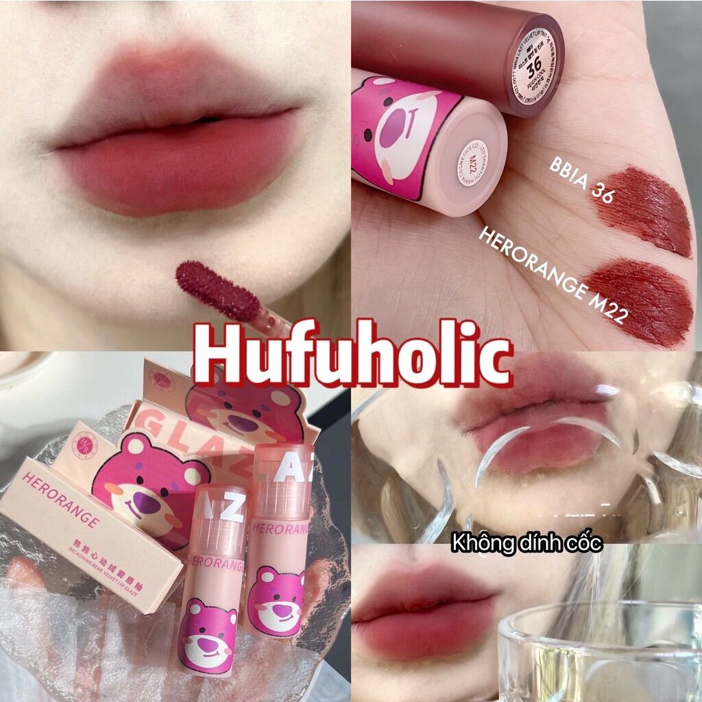 SON HERORANGE GẤU HỒNG CUTE