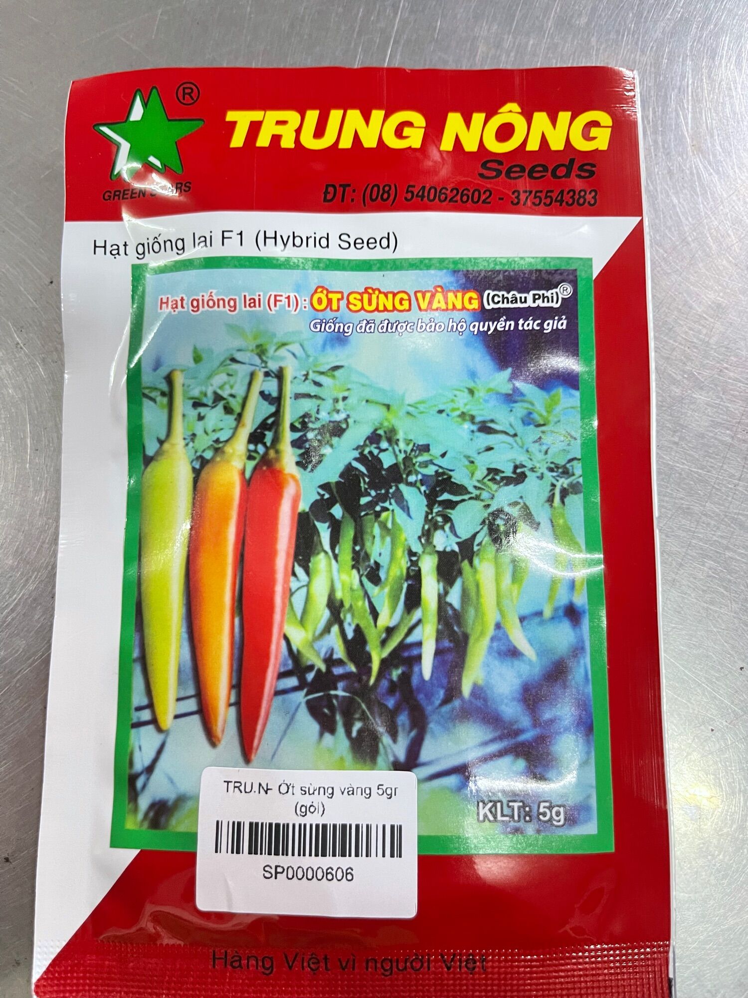 Ớt sừng vàng châu phi trung nông 5gram