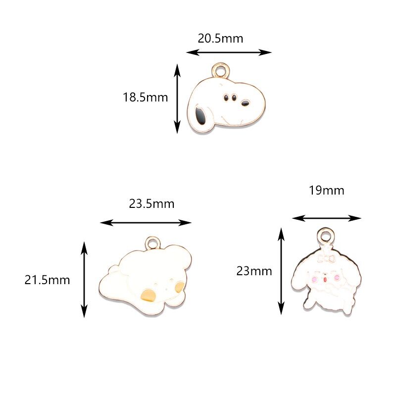 Charm bé chó kim loại làm keyring