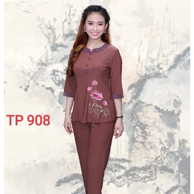Đồ Lam Đi Chùa ✅ Mẩu Thun Tròn Phối giá Rẻ