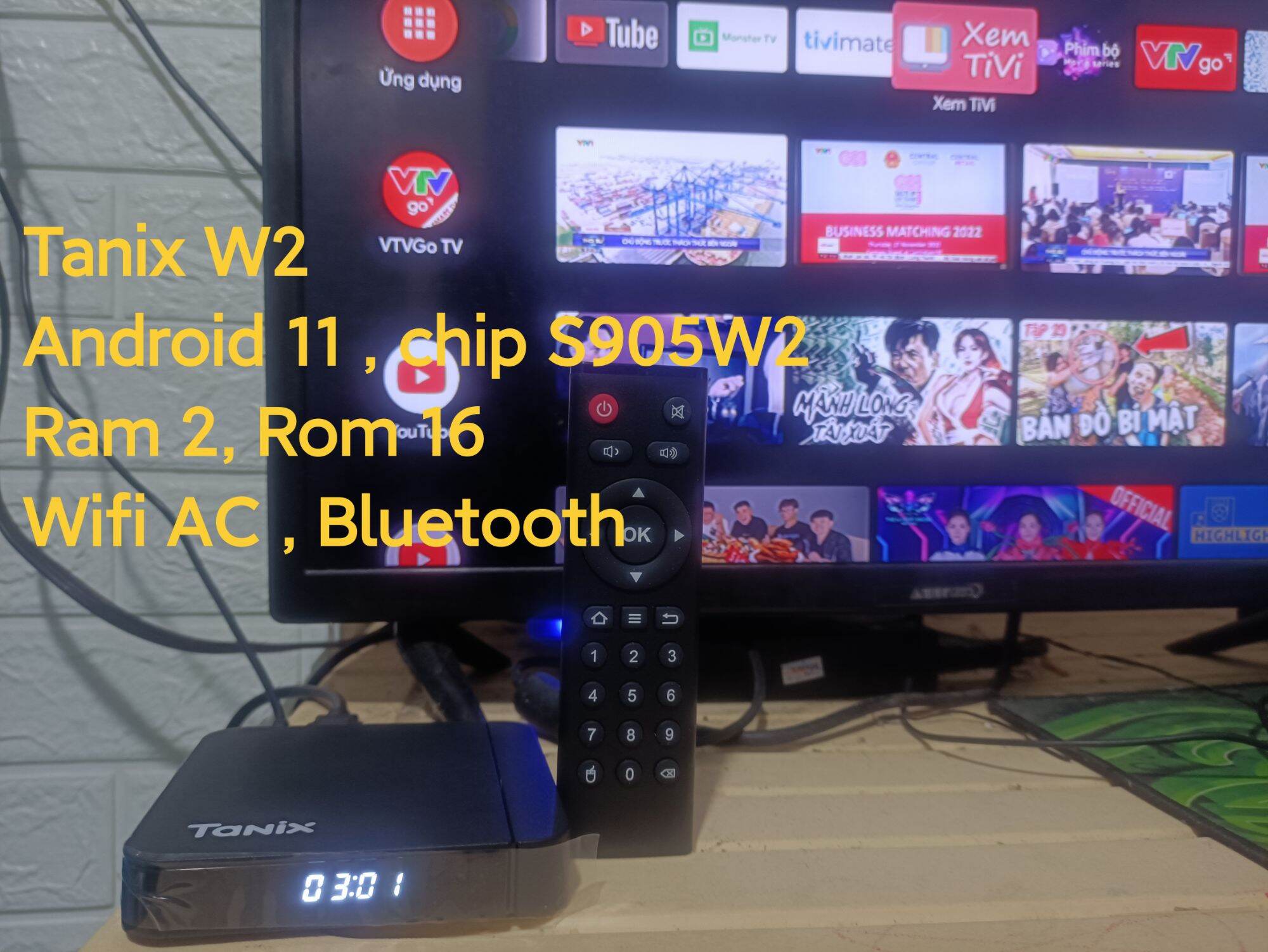 Android TV box TV98 pro Max bản cao cấp 8K,Android 14,Ram/Rom 16gb/256gb