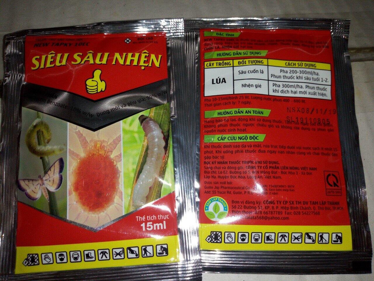 (15ml) Thuốc trừ sâu sinh học NEW TAPKY 10EC, TAPKY (vàng) 15ml, Siêu Diệt Sâu (xanh) 15ml: trừ sâu cuốn lá lúa, muỗi hành, nhện gié, sâu ăn Đọt Rau Màu, Hoa Kiểng, sâu đục thân