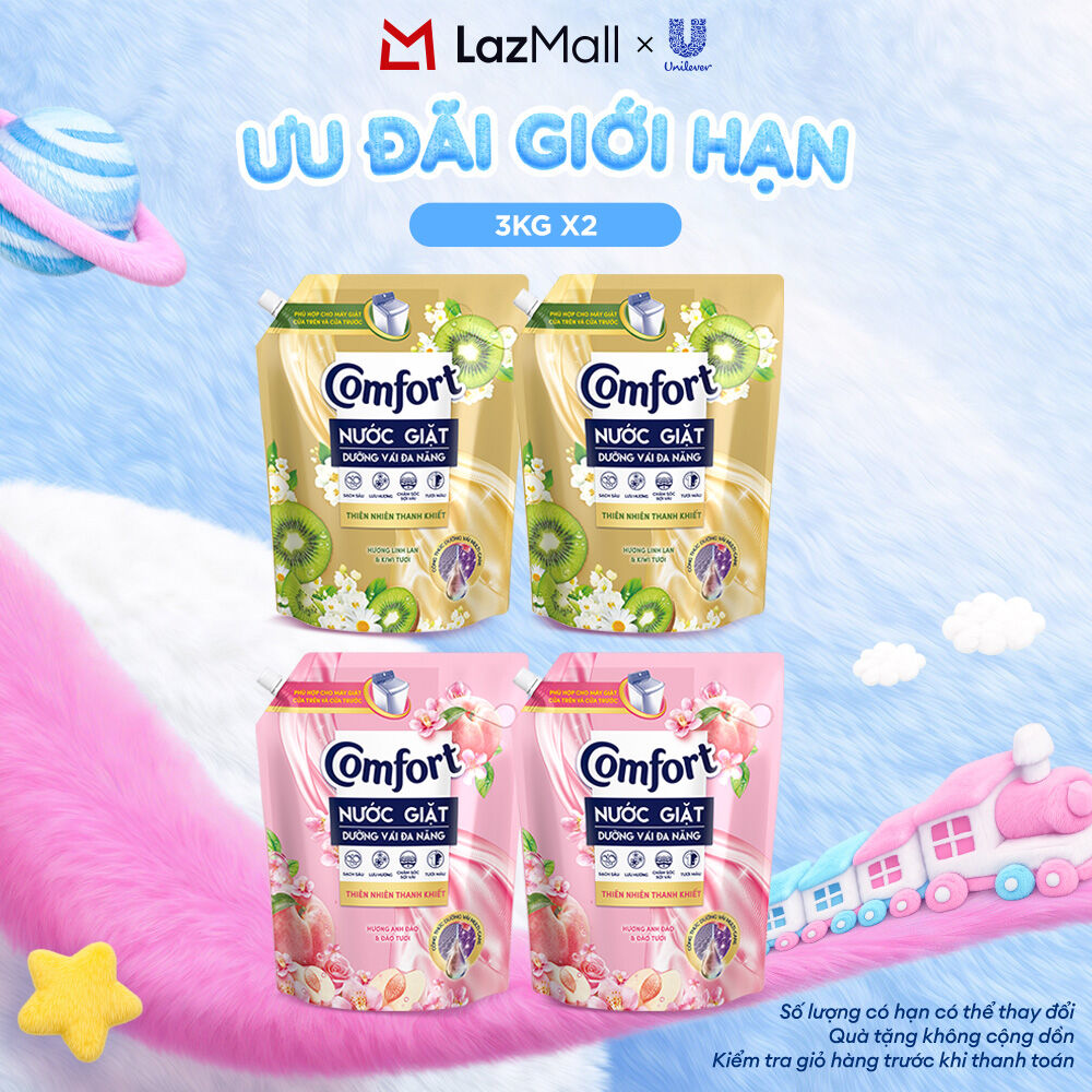 Combo 2 túi Nước Giặt Comfort Thiên Nhiên Thanh Khiết 3KG