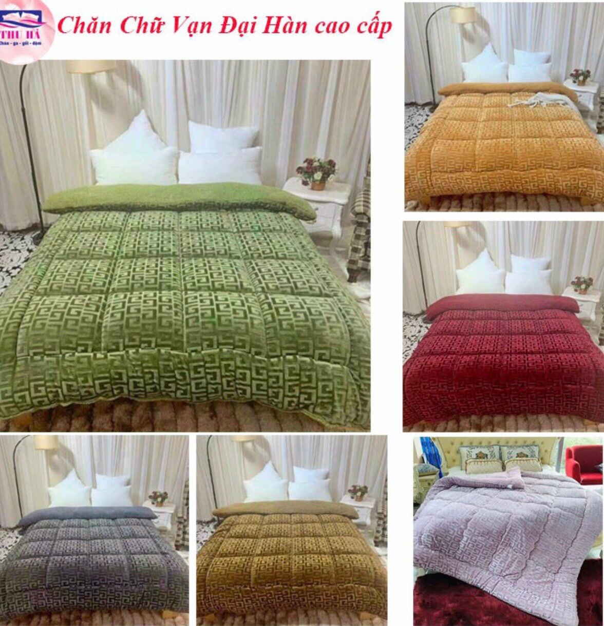 Chăn lông cừu chữ vạn - hàng xuất đẹp chuẩn loại 1