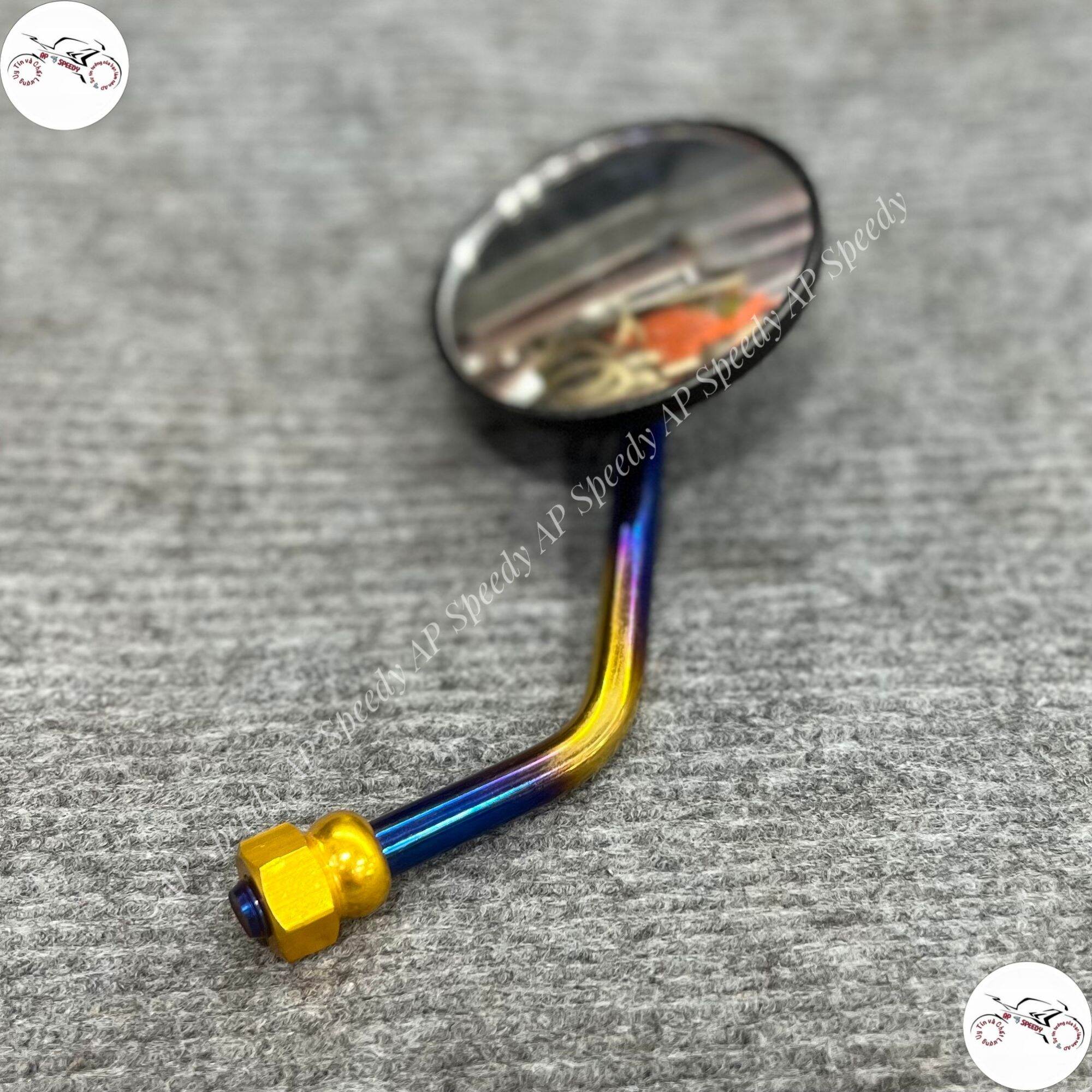 Kính chiếu hậu kiểu tròn nhỏ chân titan