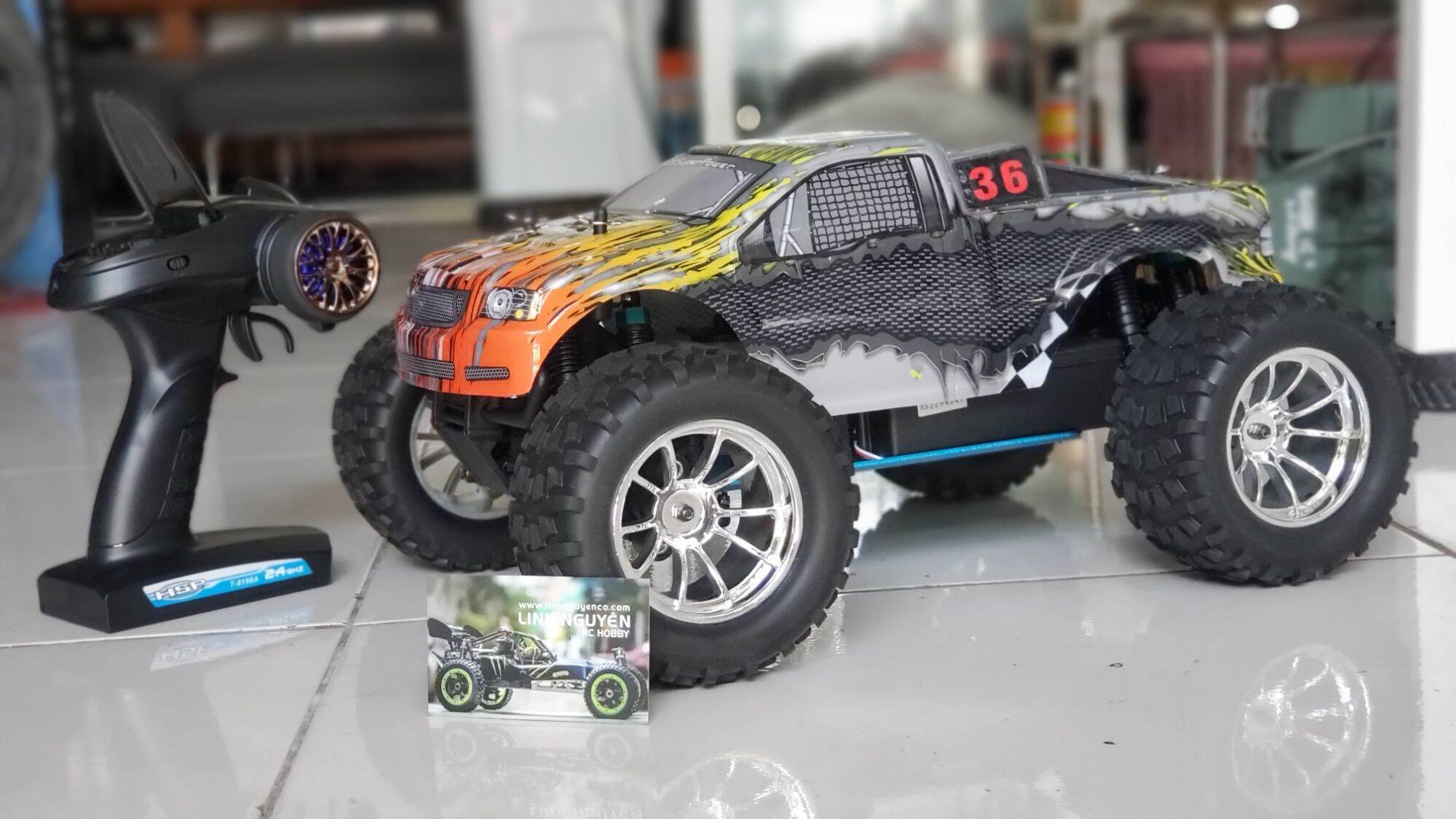 Combo xe chạy xăng nitro monster truck tỉ lệ 1.10