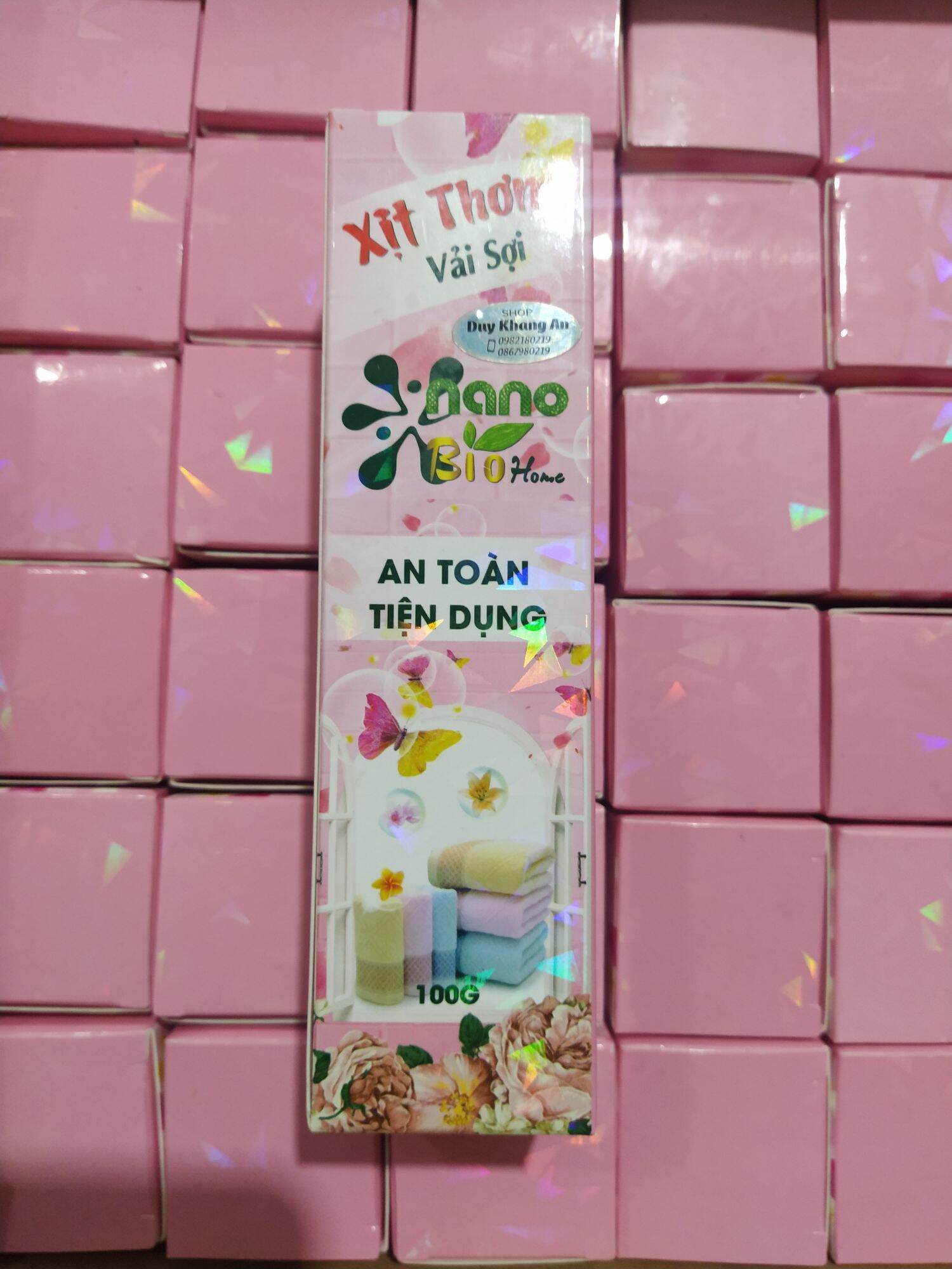 Xả vải khô Nano Bio Home chai xịt 100g hương com.fort