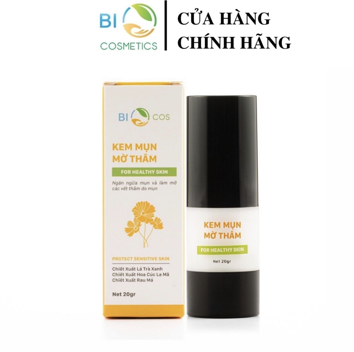 Kem mụn BioCos trắng da, ngăn ngừa mụn làm mờ thâm nám 20gr