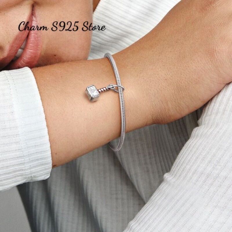 CHARM PAN ALE TREO BÚA MARVEL BẠC S925 CAO CẤP