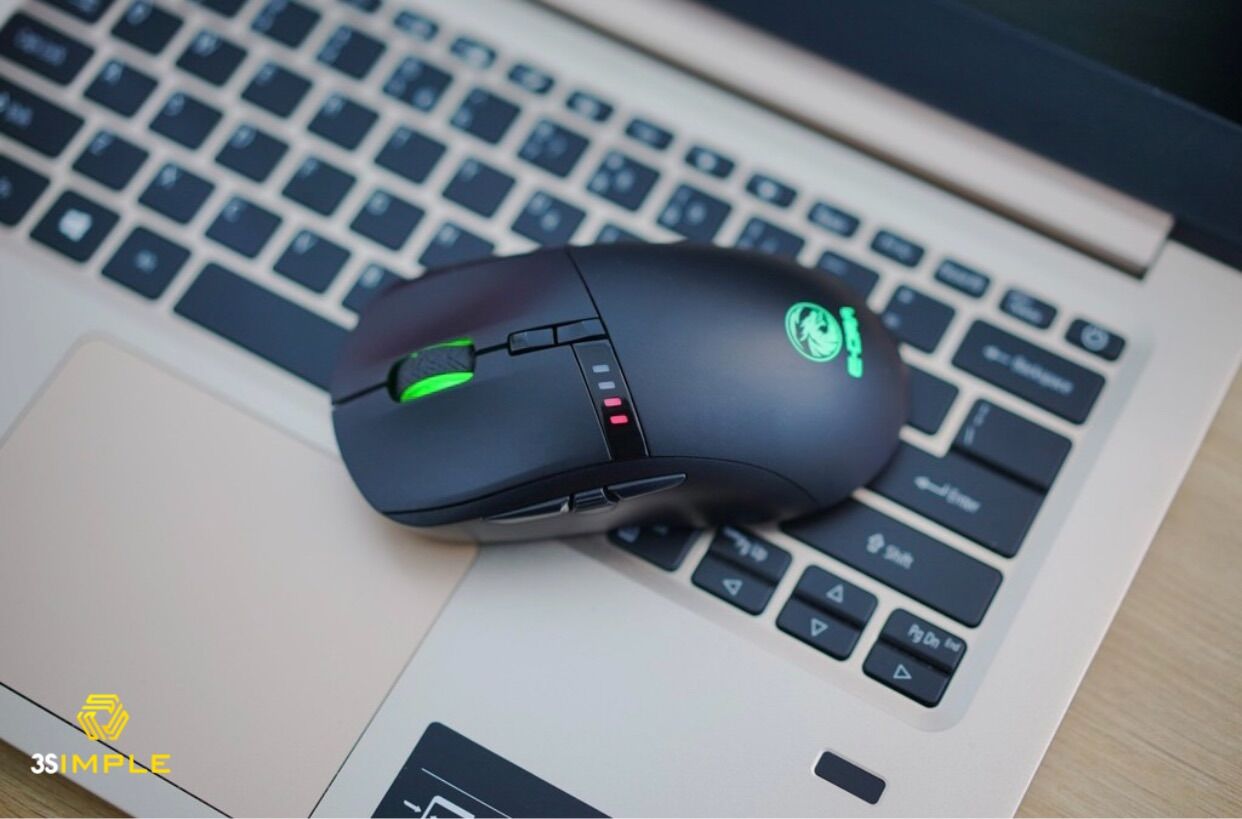 Chuột gaming e-dra em620w wireless đen, hồng