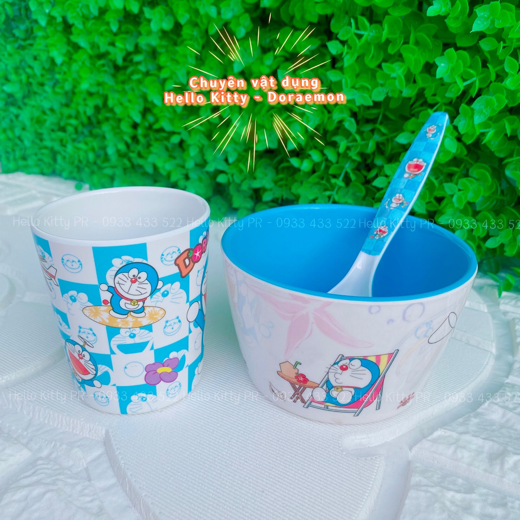 Combo ly chén muỗng Doremon Doraemon