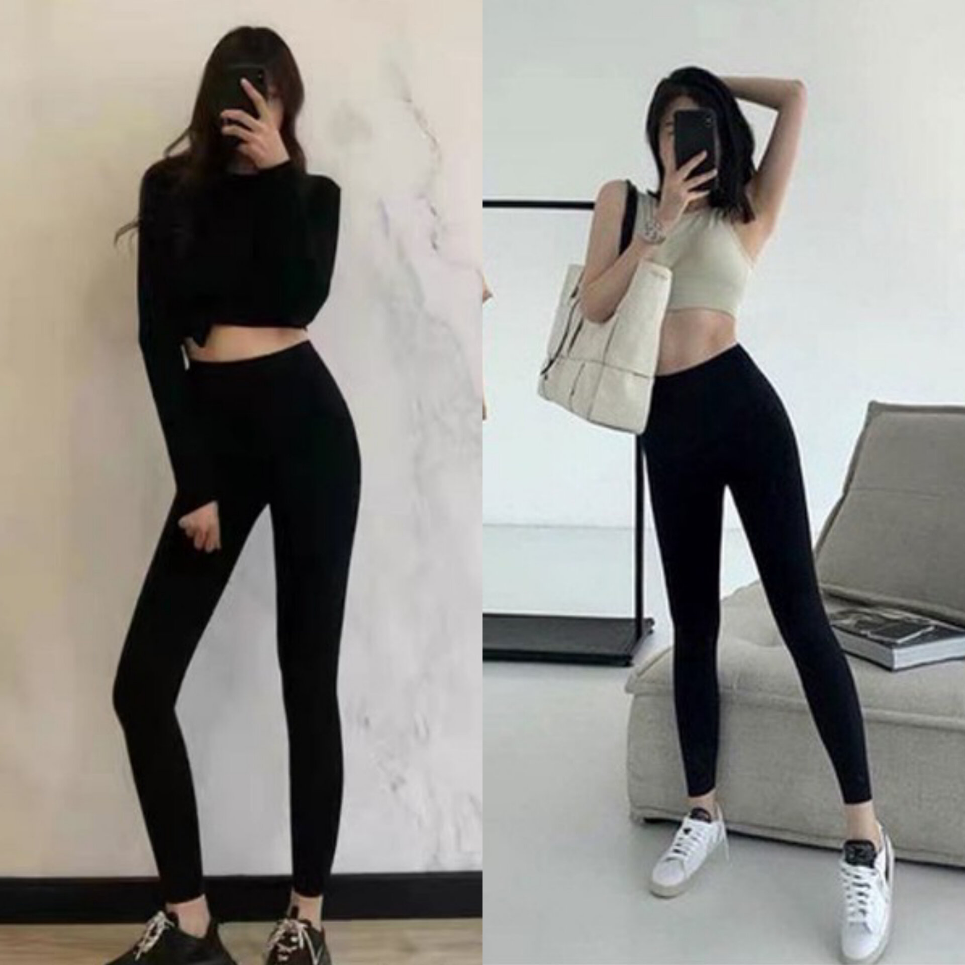 Quần legging dài nữ vải co giãn 4 chiều,hàng vừa