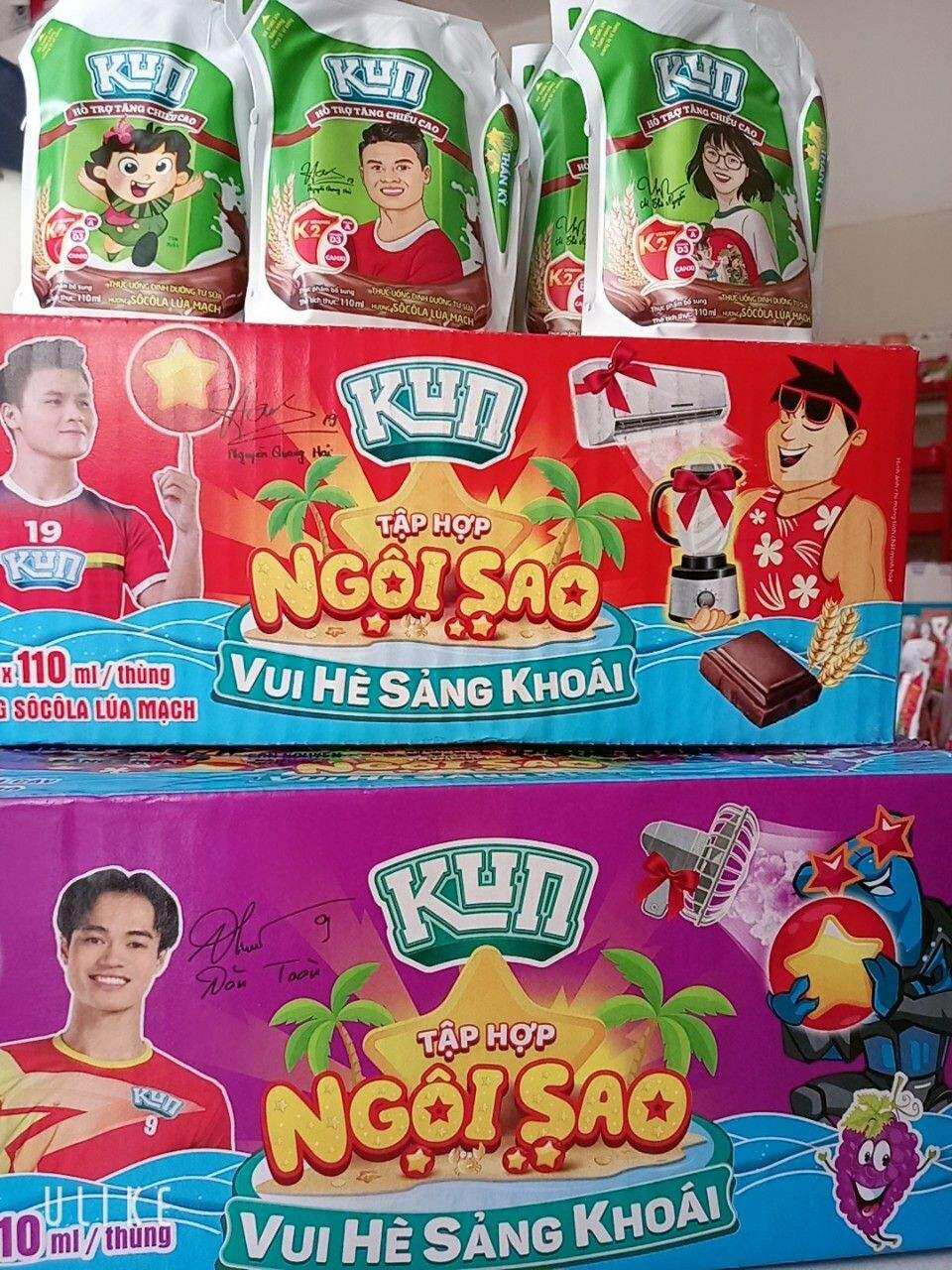 sữa kun túi 110ml vị socola lúa mạch ( thùng 23 túi )