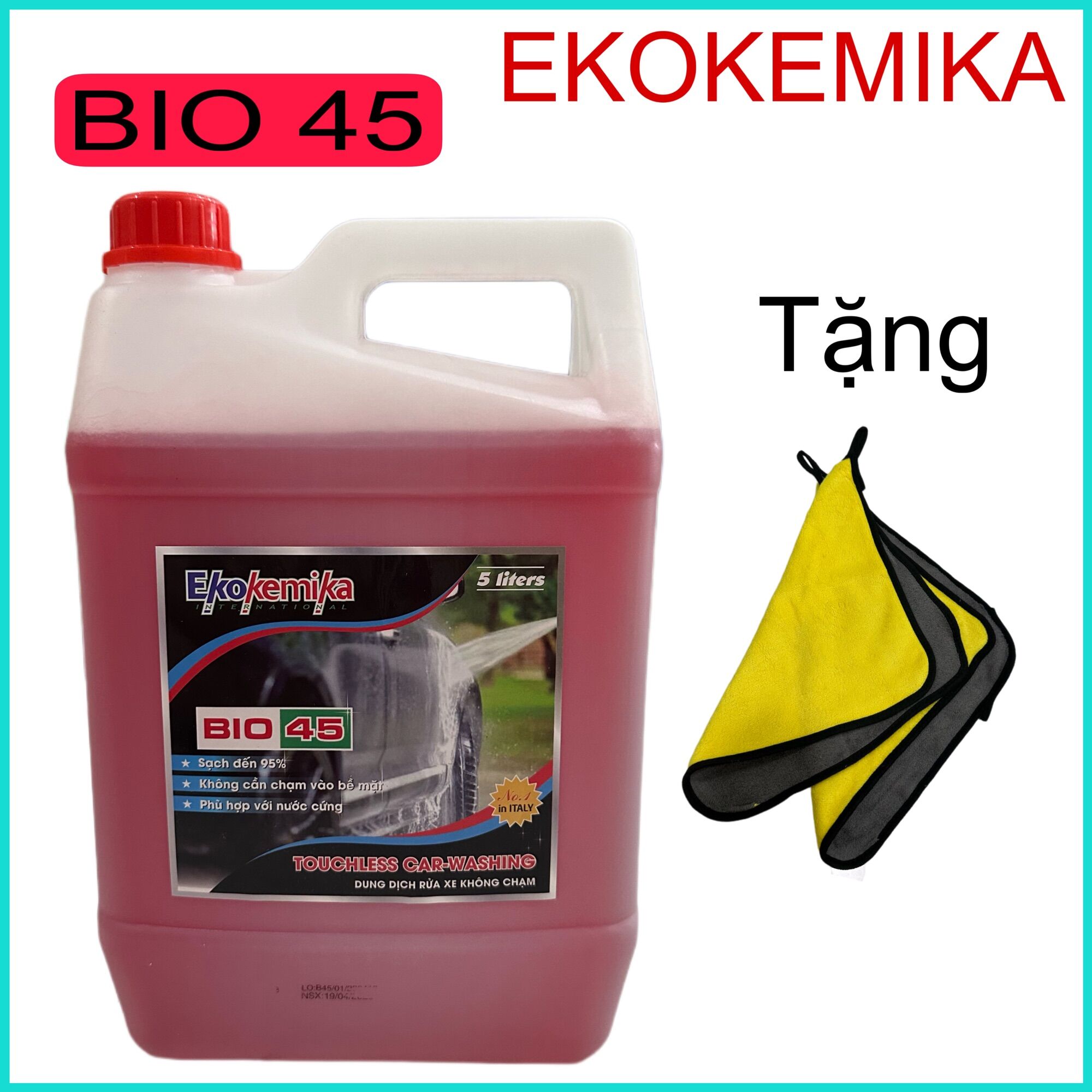 Dung dịch rửa xe không chạm ekokemika bio 45 can 5l