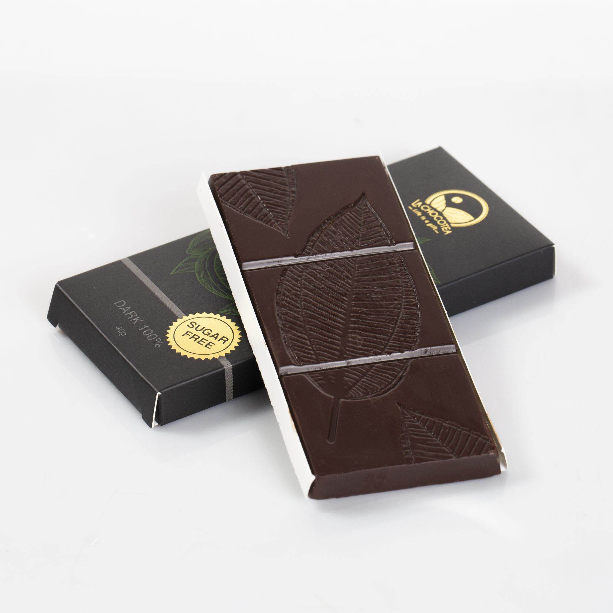 La chocotea sugar free dark 100% chocolate 40g