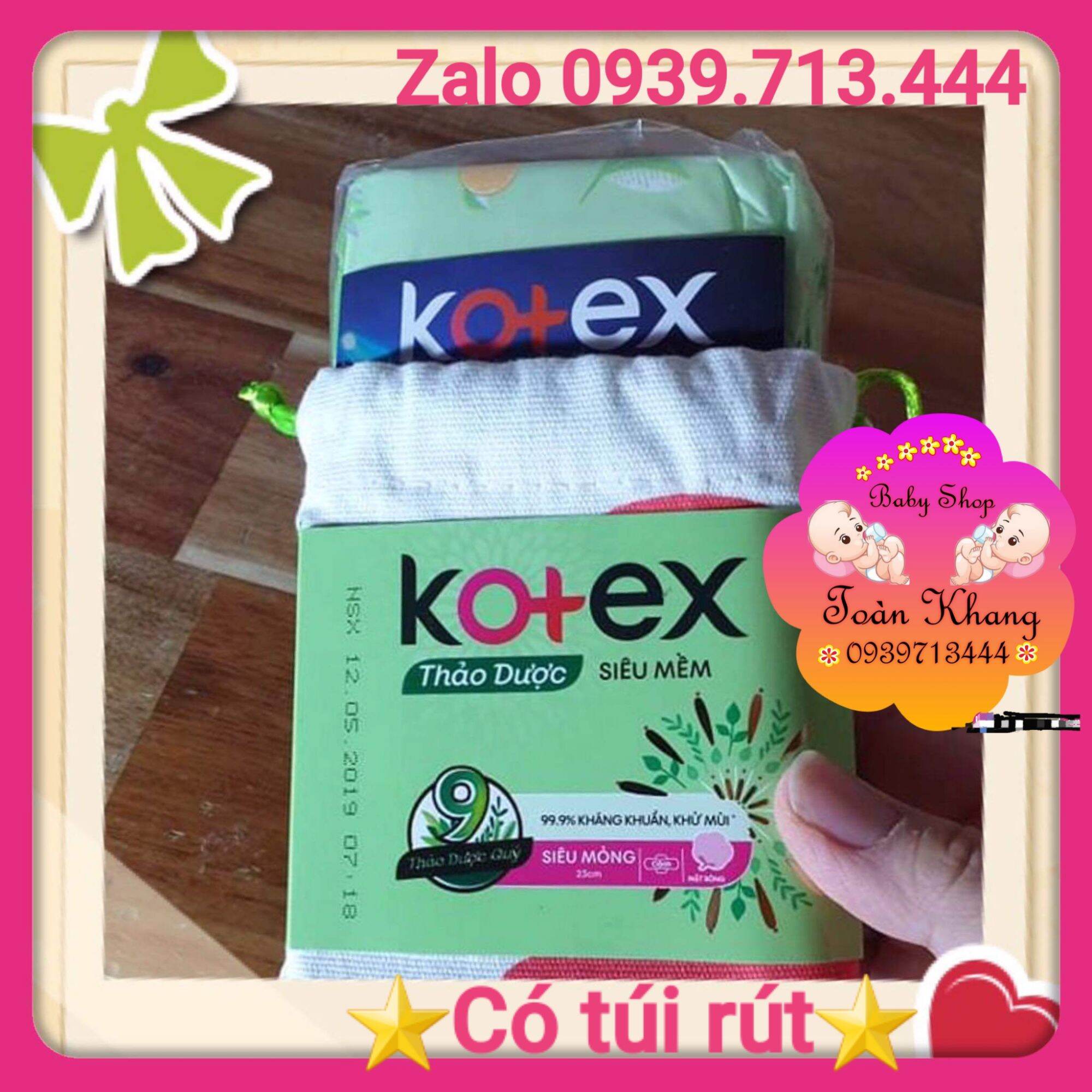 [HCM]COMBO 20 MIẾNG KOTEX THẢO DƯỢC CÁNH DÀI 23CM