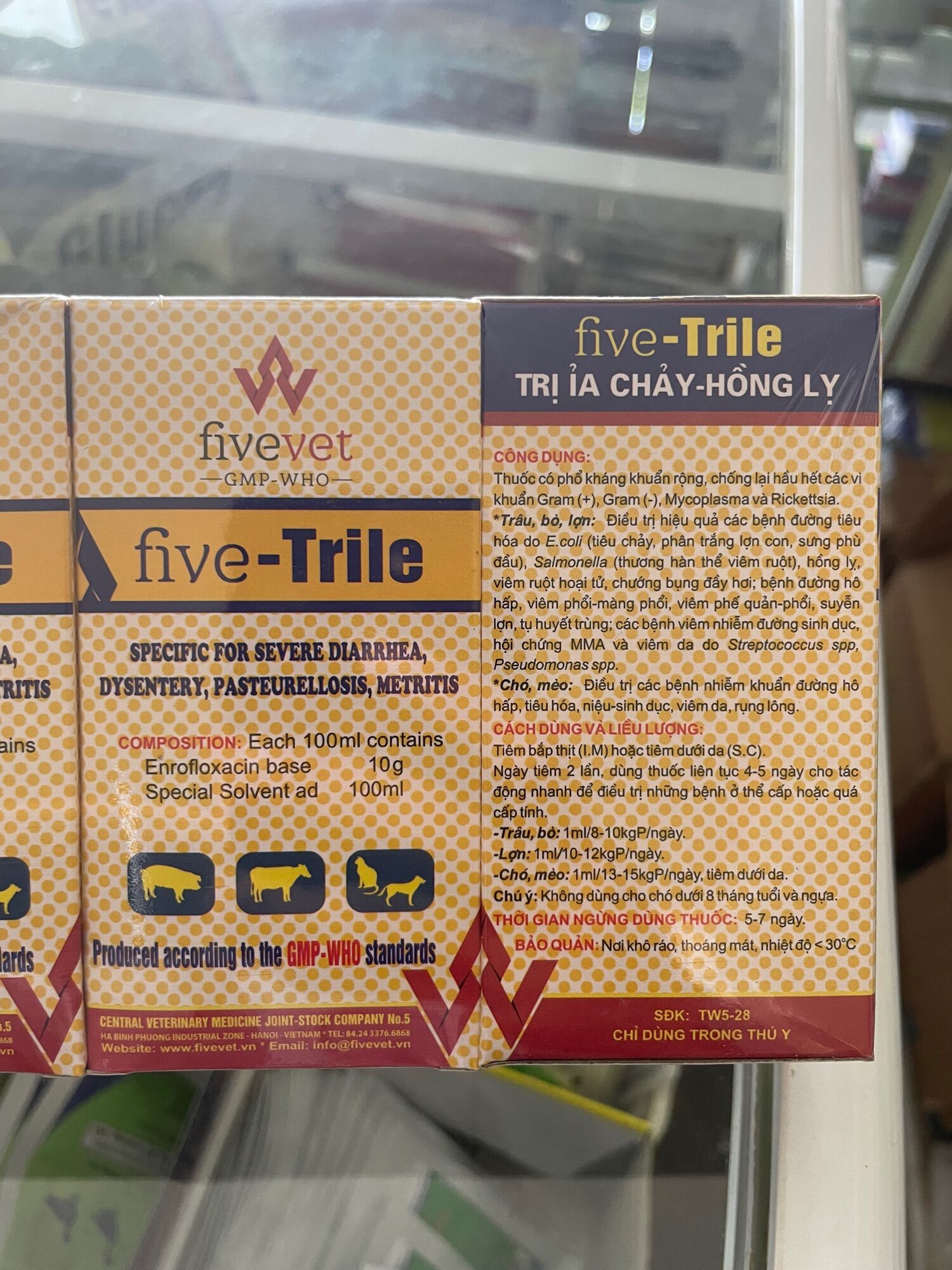Five trile- tiêu chảy trên heo cai cai sữa 100ml