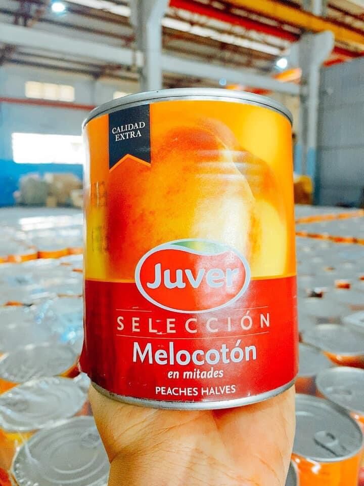 Đào ngâm miếng đóng hộp hiệu juver 800ml