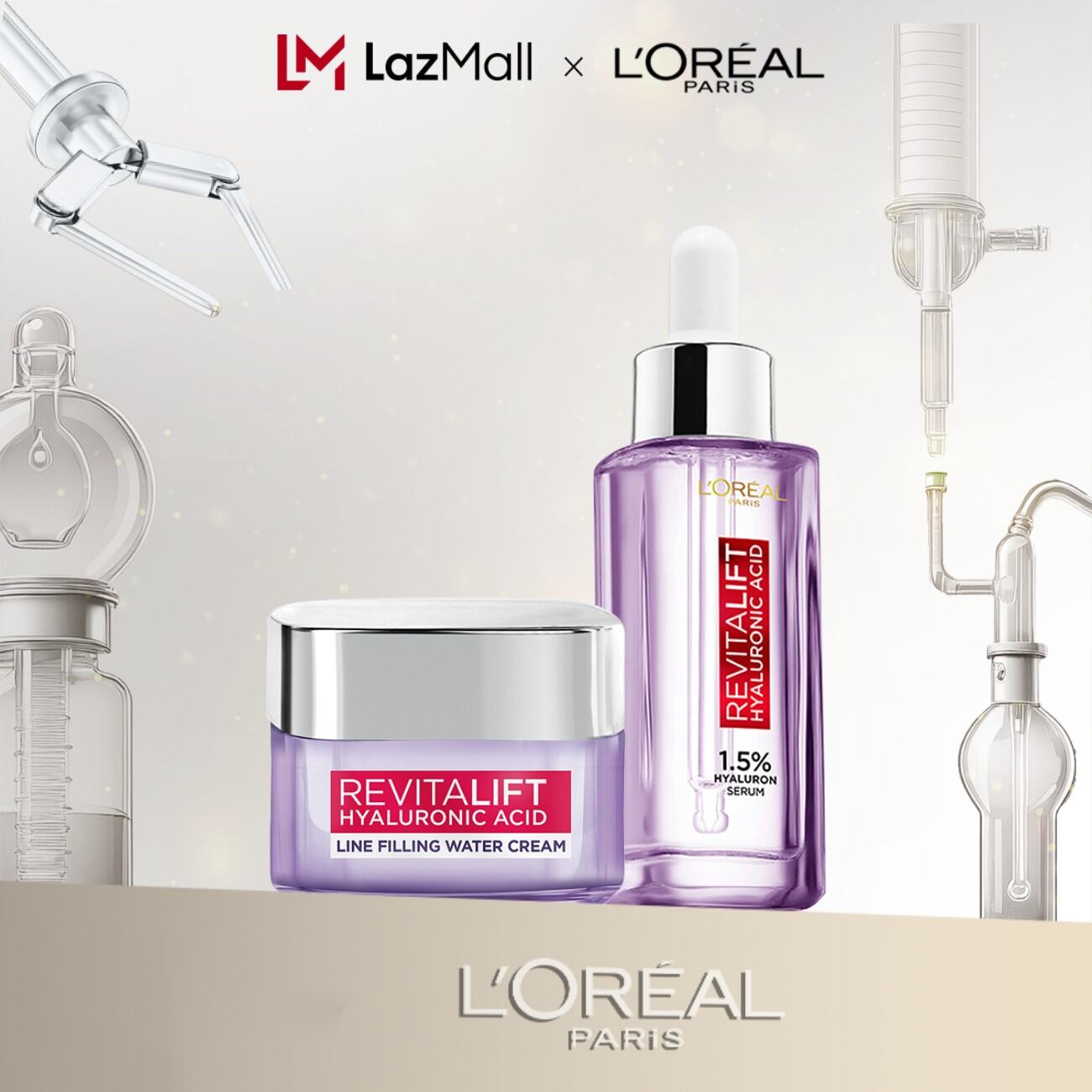 Bộ Serum 30ml và kem dưỡng 50ml siêu cấp ẩm giảm nếp nhăn L'Oreal Paris Revitalift Hyaluronic Acid 1.5%