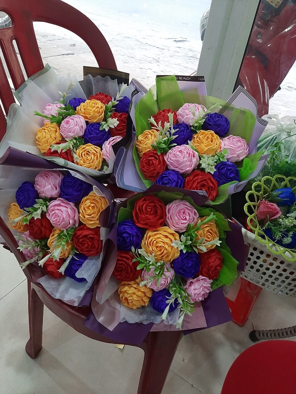 bó hoa giấy nhún 12b