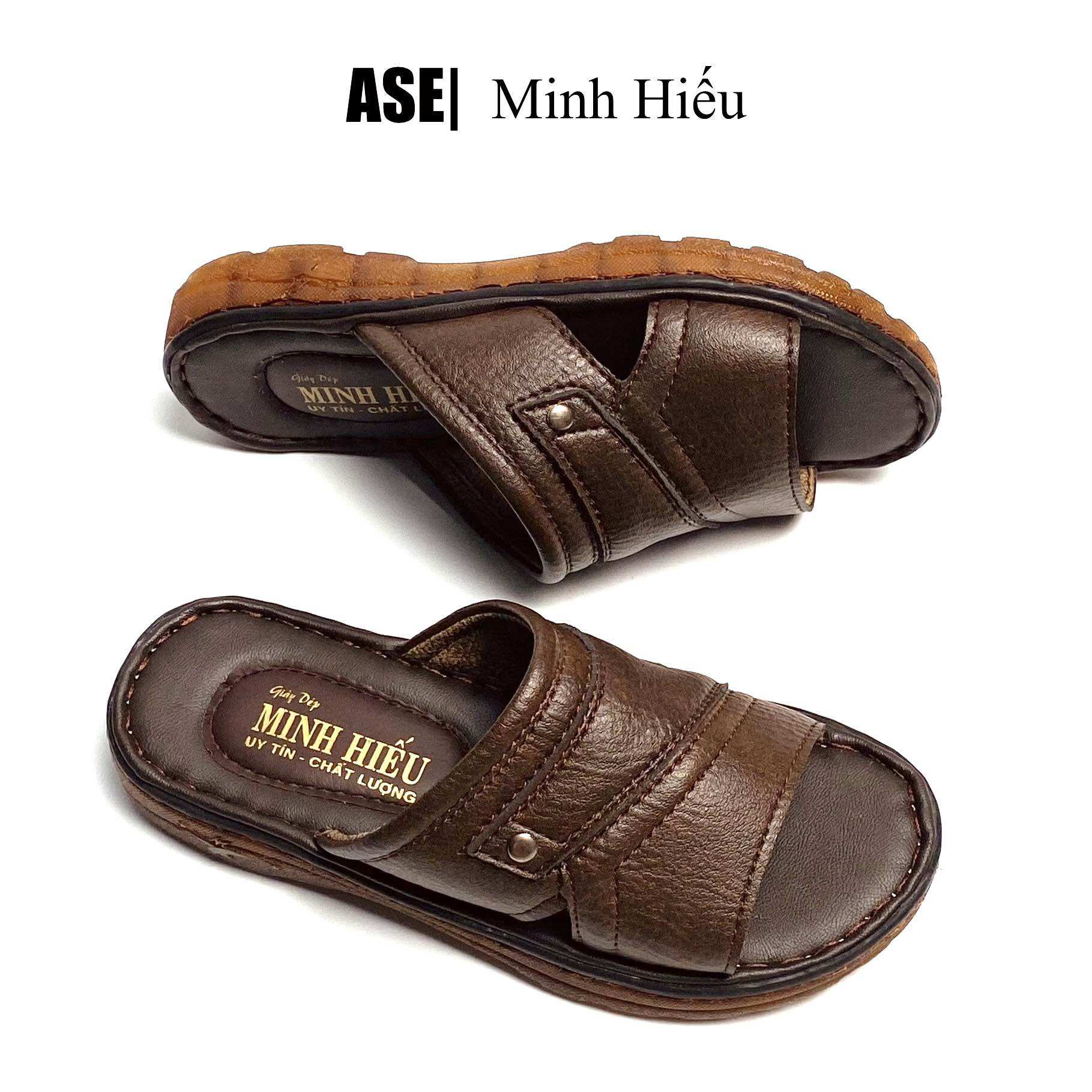  Dép Nam quay ngang cao cấp,may viền 4 xung quanh chắc chắn đường may tỉ mỉ chắc chắn 3 màu bò nâu đen DK:01 