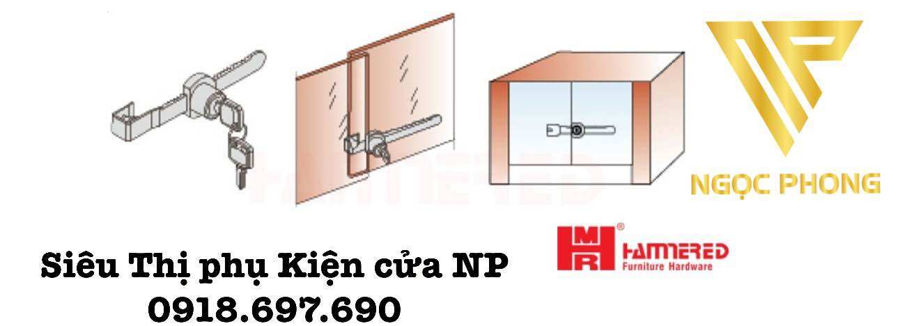 Khóa răng cưa cửa tủ lùa kính 3-5mm [HMR ]