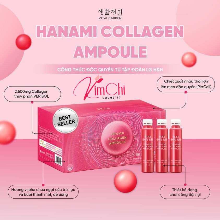 Collagen HaNaMi OHui, nước uống chống lão hóa giúp da trắng sáng, đẹp da 28ống