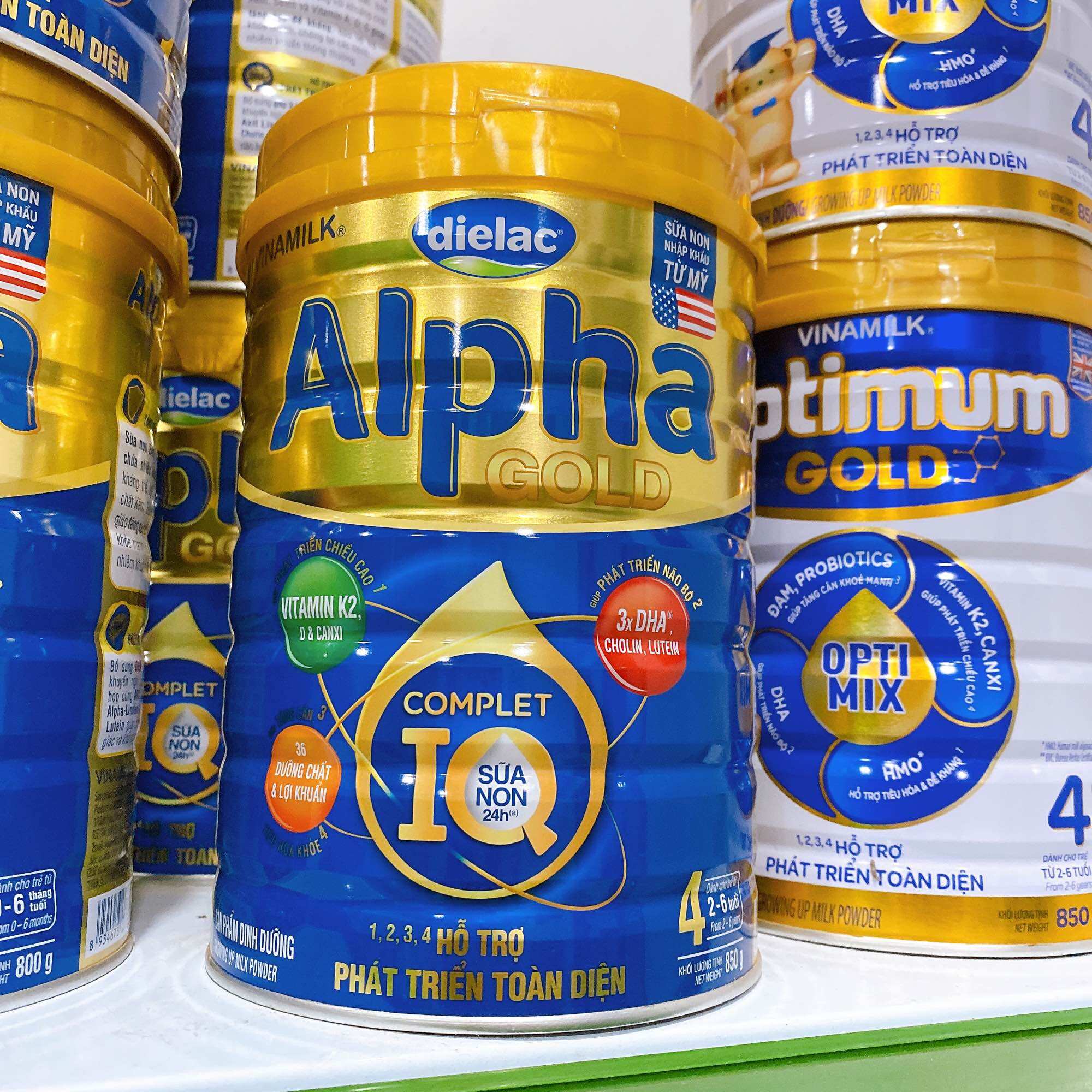 Sữa bột Dielac alpha gold lon 900 g số 1,2,4