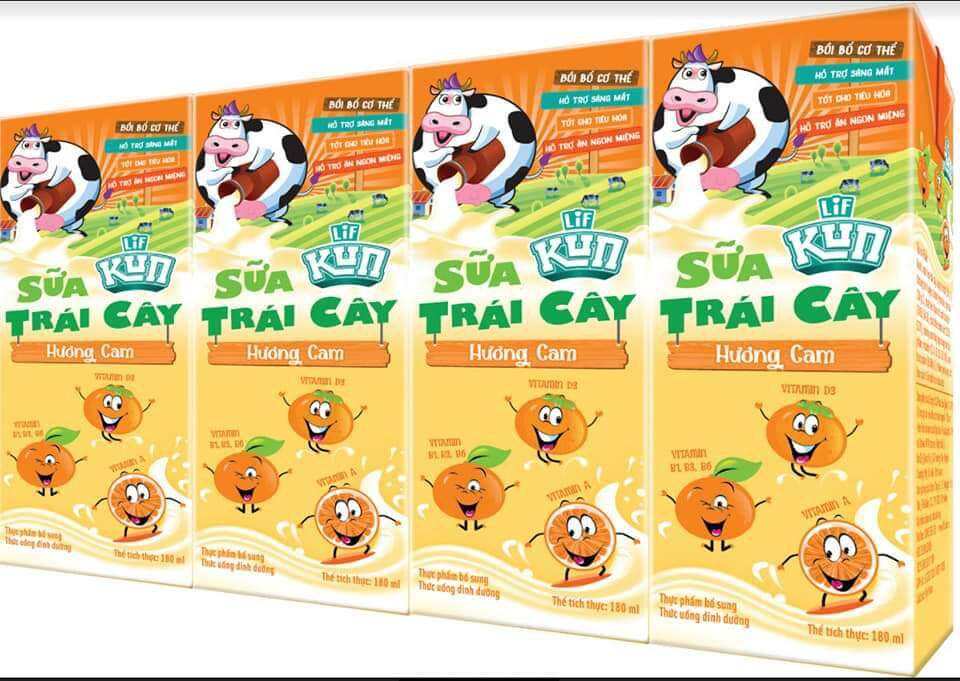 Thùng sữa Kun hộp 180ml mix vị, 48 hộp