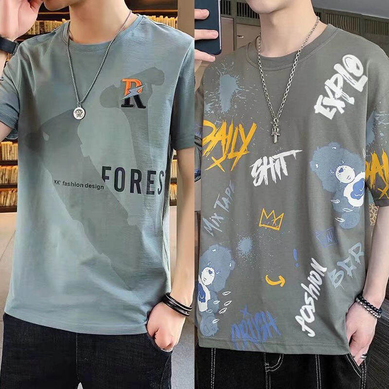 Áo Thun Cotton Nam Tay Ngắn Mùa Hè 2022 Dáng Rộng Cổ Tròn Thêu Thường Ngày Chất Lượng Cao Cấp Thương Hiệu Thời Trang