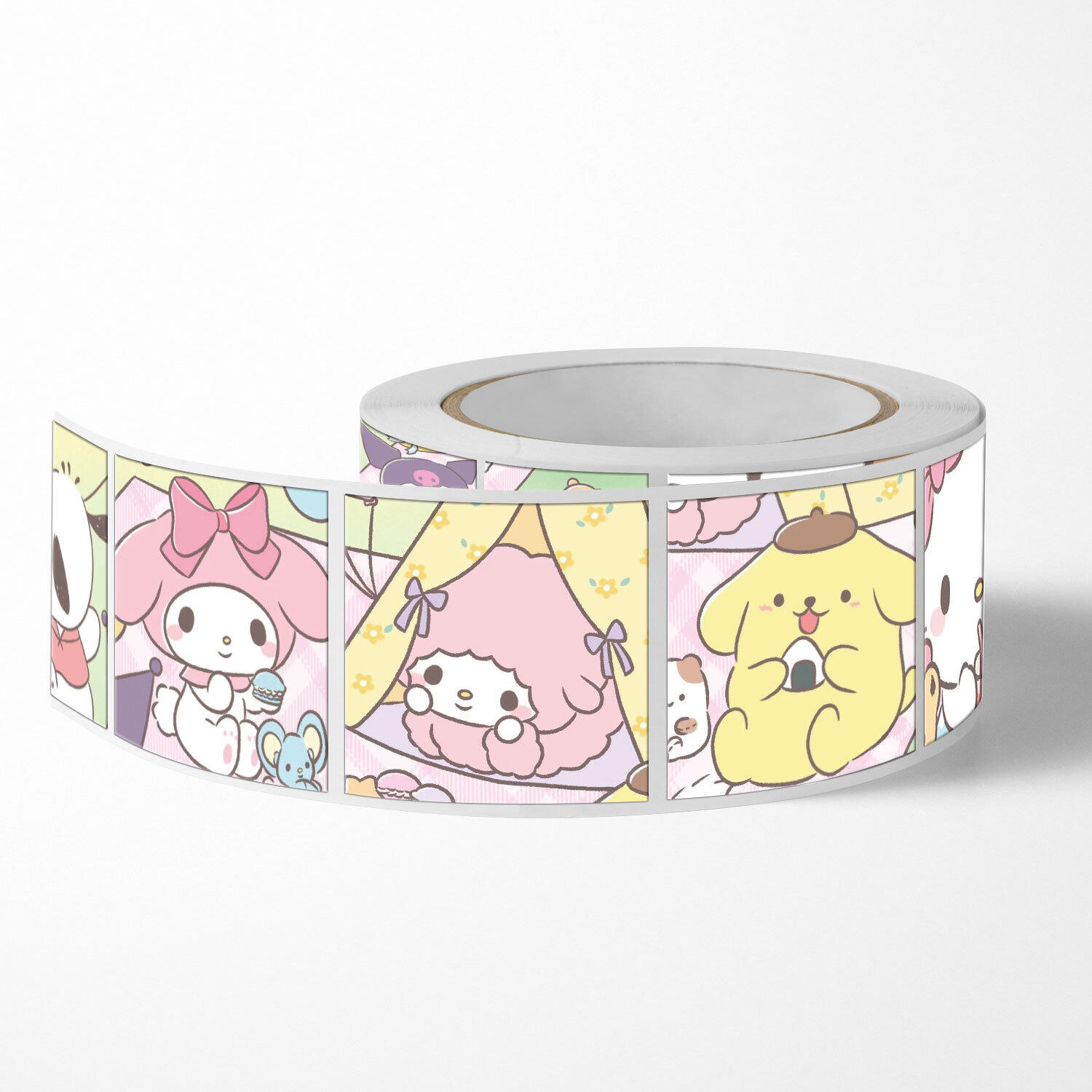 Cuộn 500 sticker tem dán hình dán sanrio 2cm