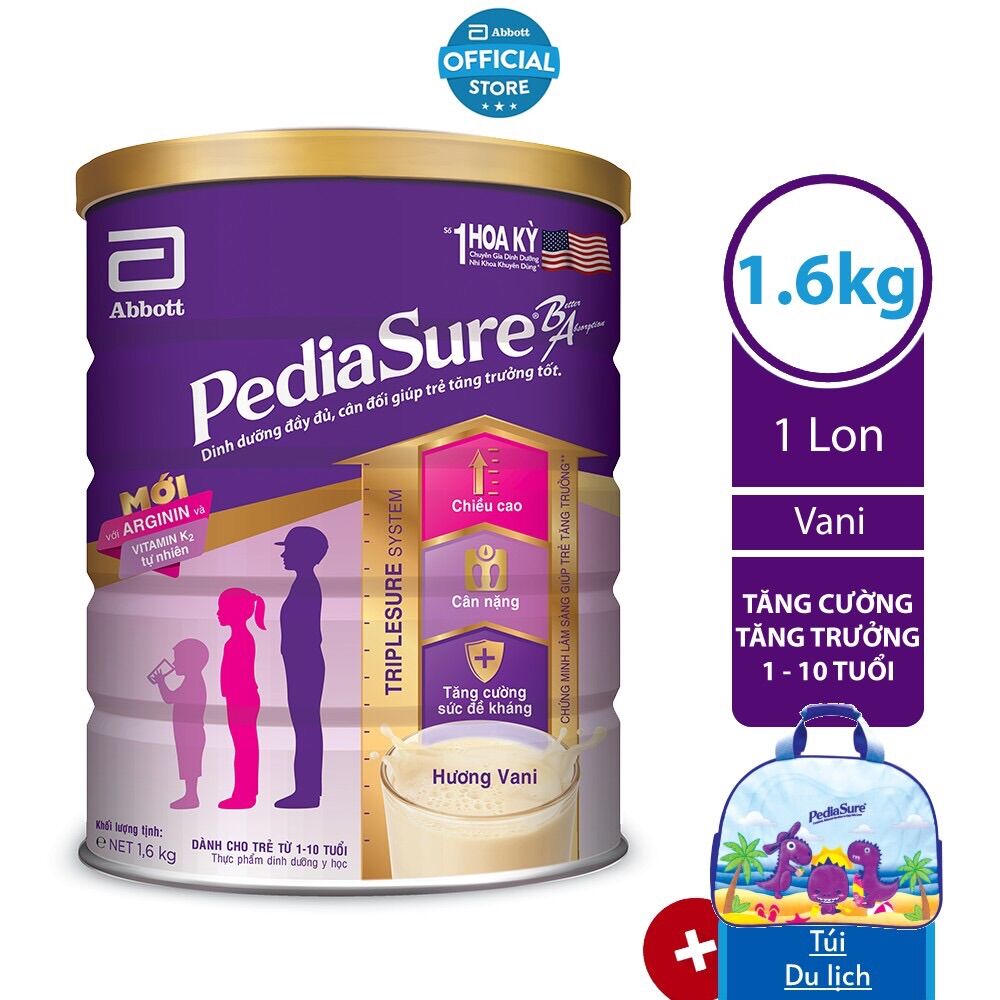 Sữa bột Pediasure 1.6kg hương vani