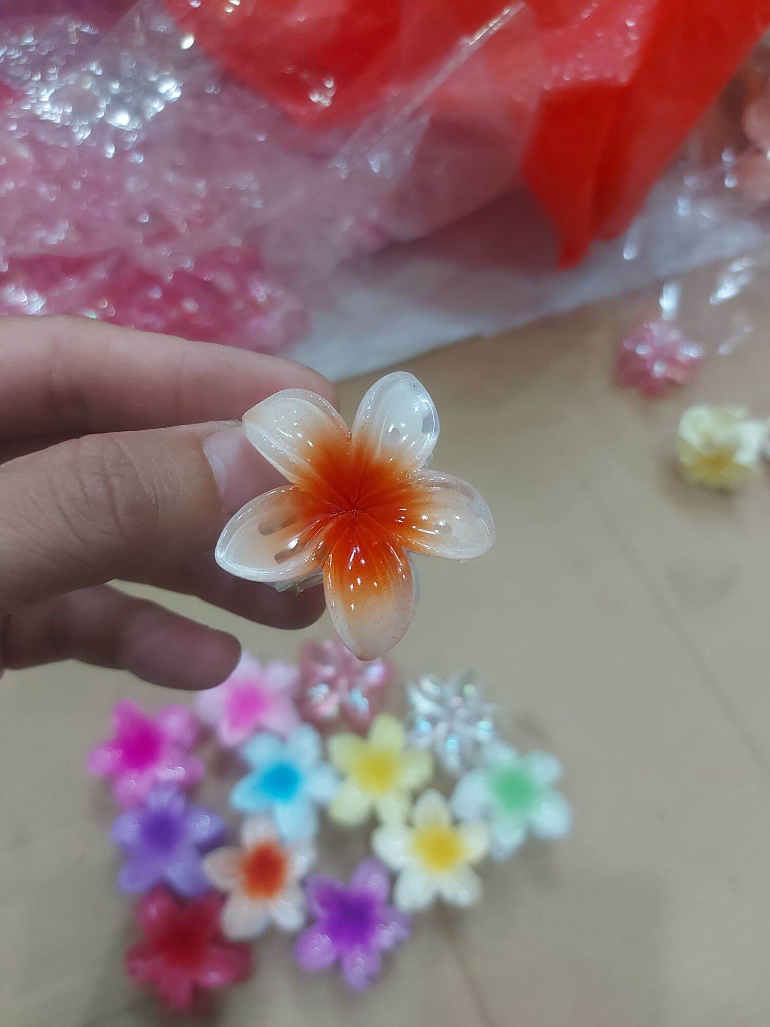 kẹp tóc càng cua hoa sứ 4cm mini