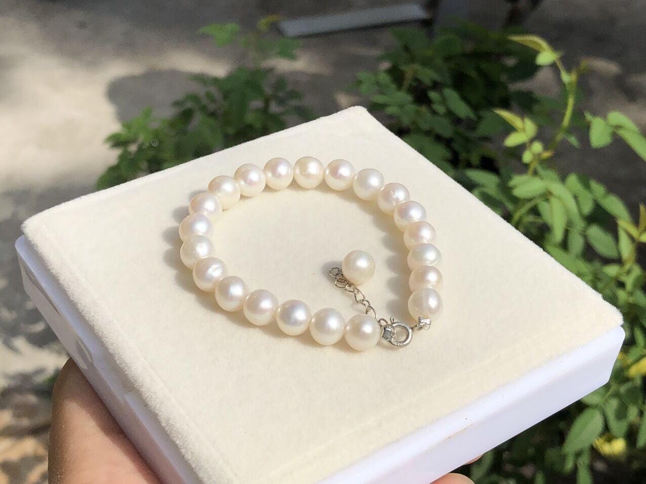 Vòng tay ngọc trai thât-Ngọc Trai Thiên Nhiên Huỳnh Gia