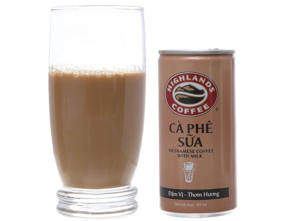 Thùng 24 lon Cà phê sữa HIGHLANDS COFFEE lon 185ml (24 lon x 185ml)