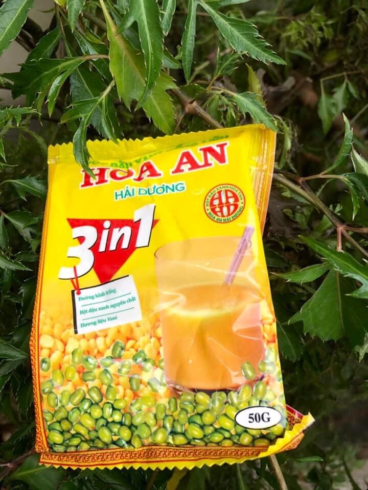 Túi bột đậu xanh/ bột đậu đen Hoà An 500gram (10 gói nhỏ)