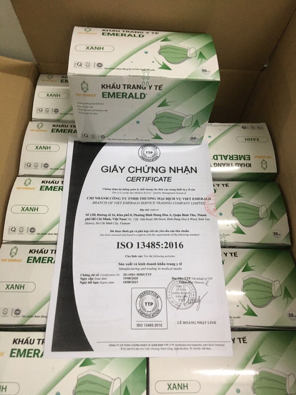 [ COMBO 5 HỘP x 50 CÁI ] KHẨU TRANG Y TẾ 4 LỚP KHÁNG KHUẨN EMERALD