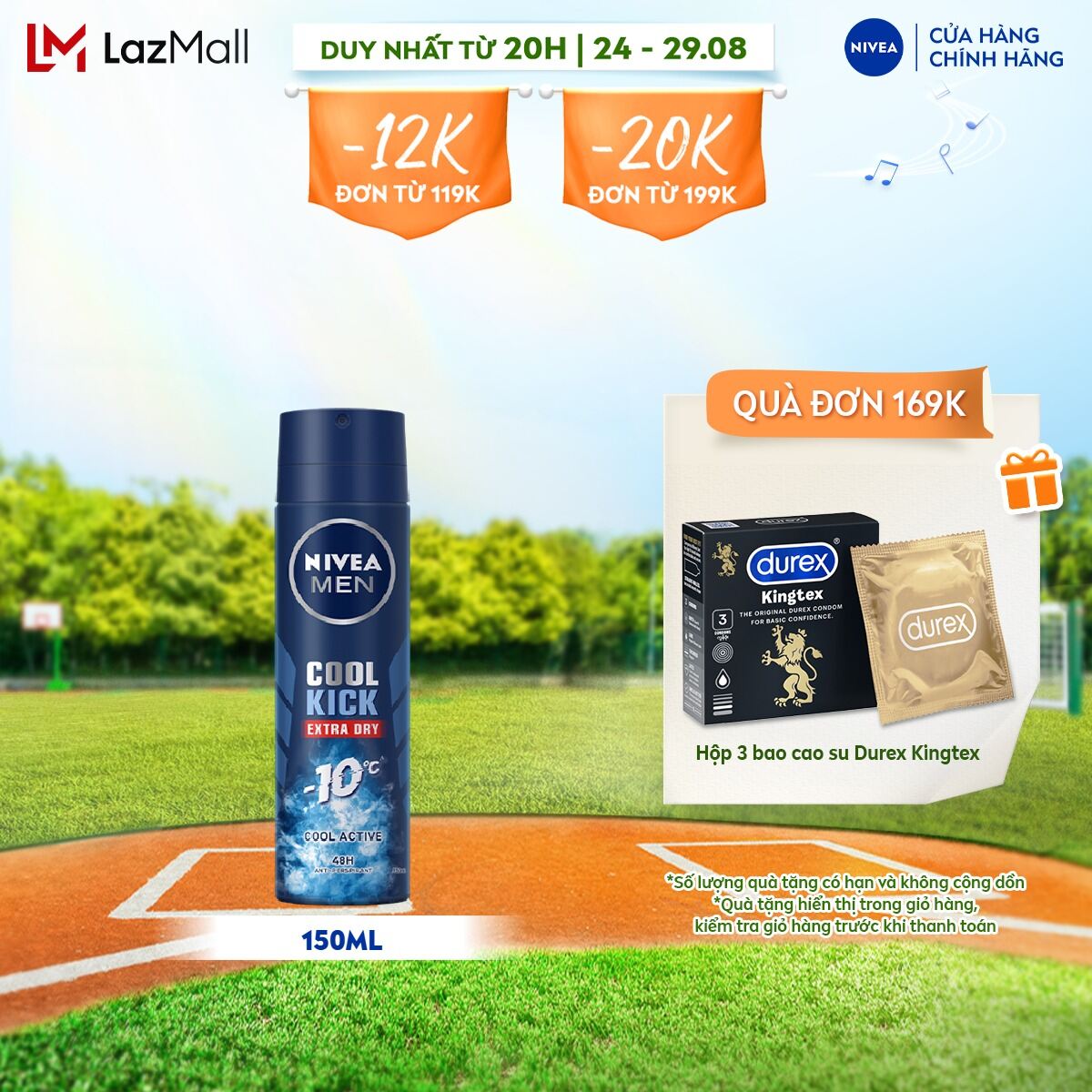 Xịt ngăn mùi nivea men cool kick mát lạnh - 82883/83165