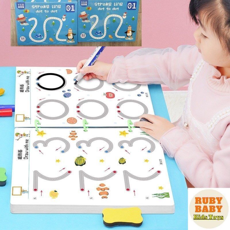 Sách tô vẽ xóa được 64 trang A4 đồ chơi thông minh cho bé