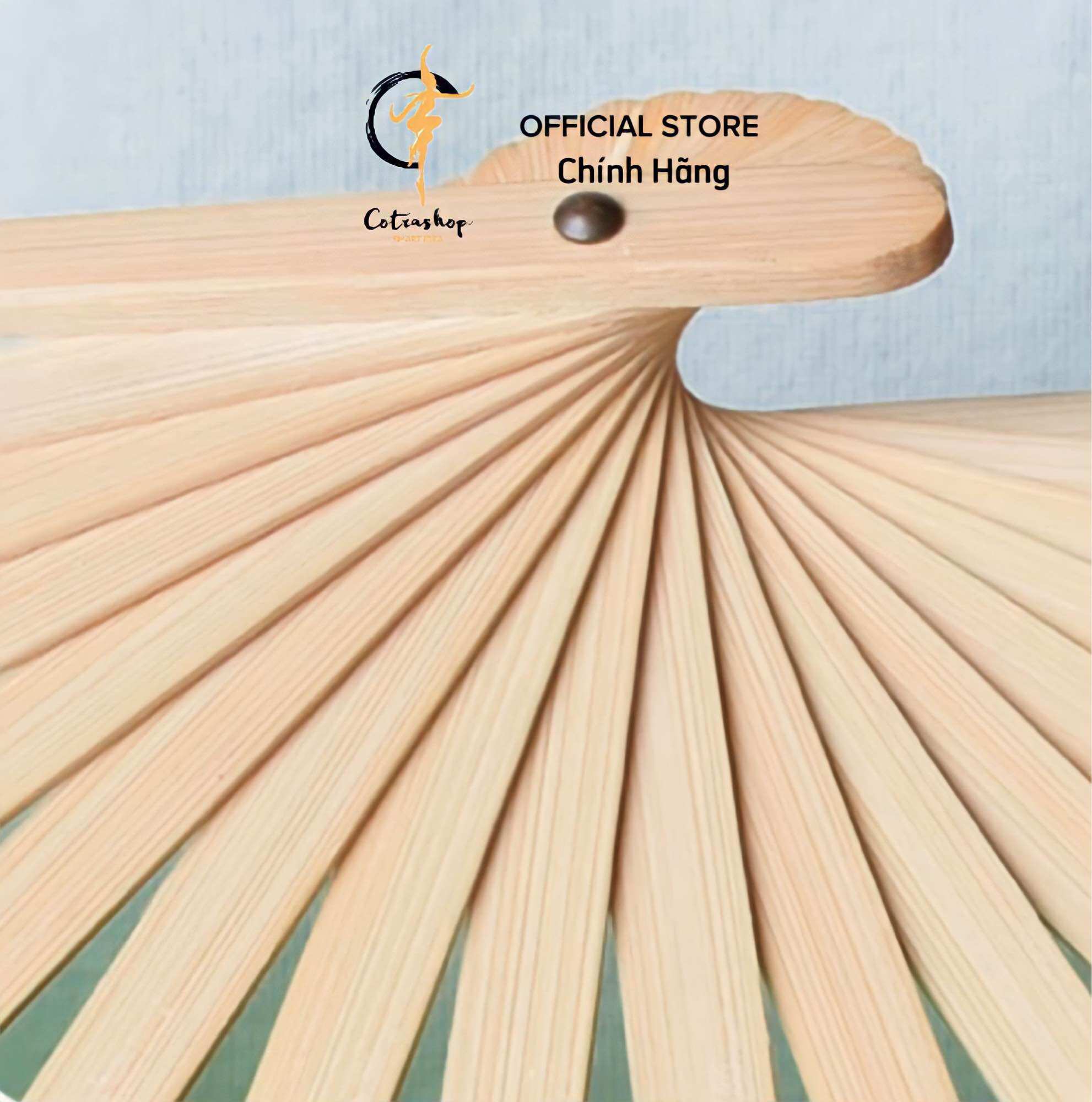 Quạt lụa dài COTRASHOP múa cổ trang lụa thường màu loang đỏ cam trắng