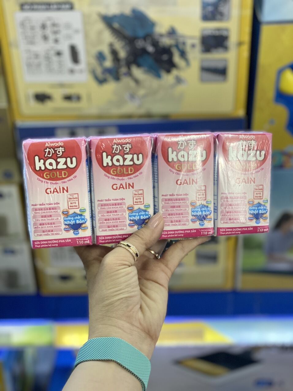Sữa bột pha sẵn kazu gold gain 110ml lốc 4 hộp - ảnh sản phẩm 1