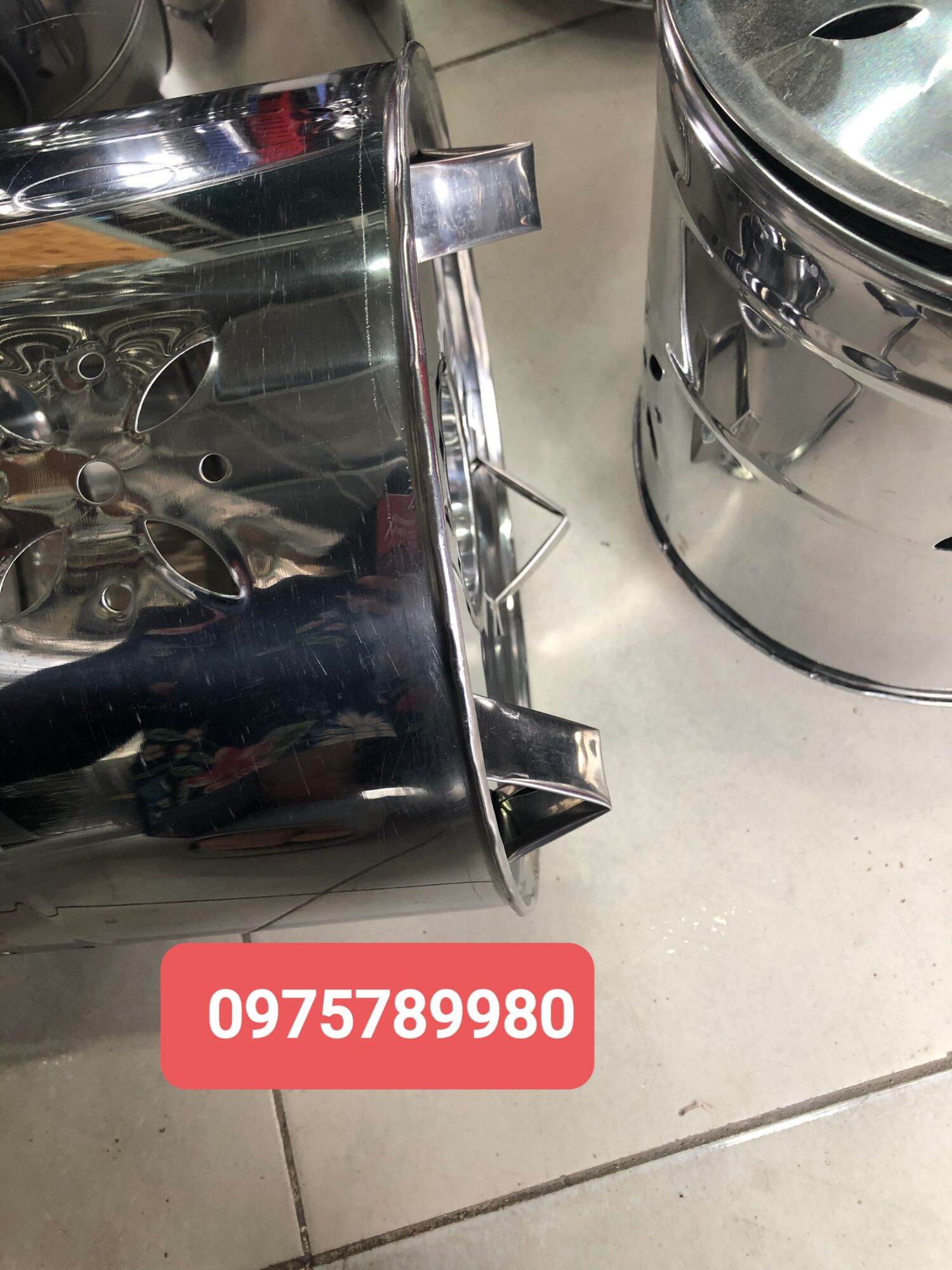 Thùng Đốt Vàng Mã Inox Có Nắp Đậy Nhiều Size