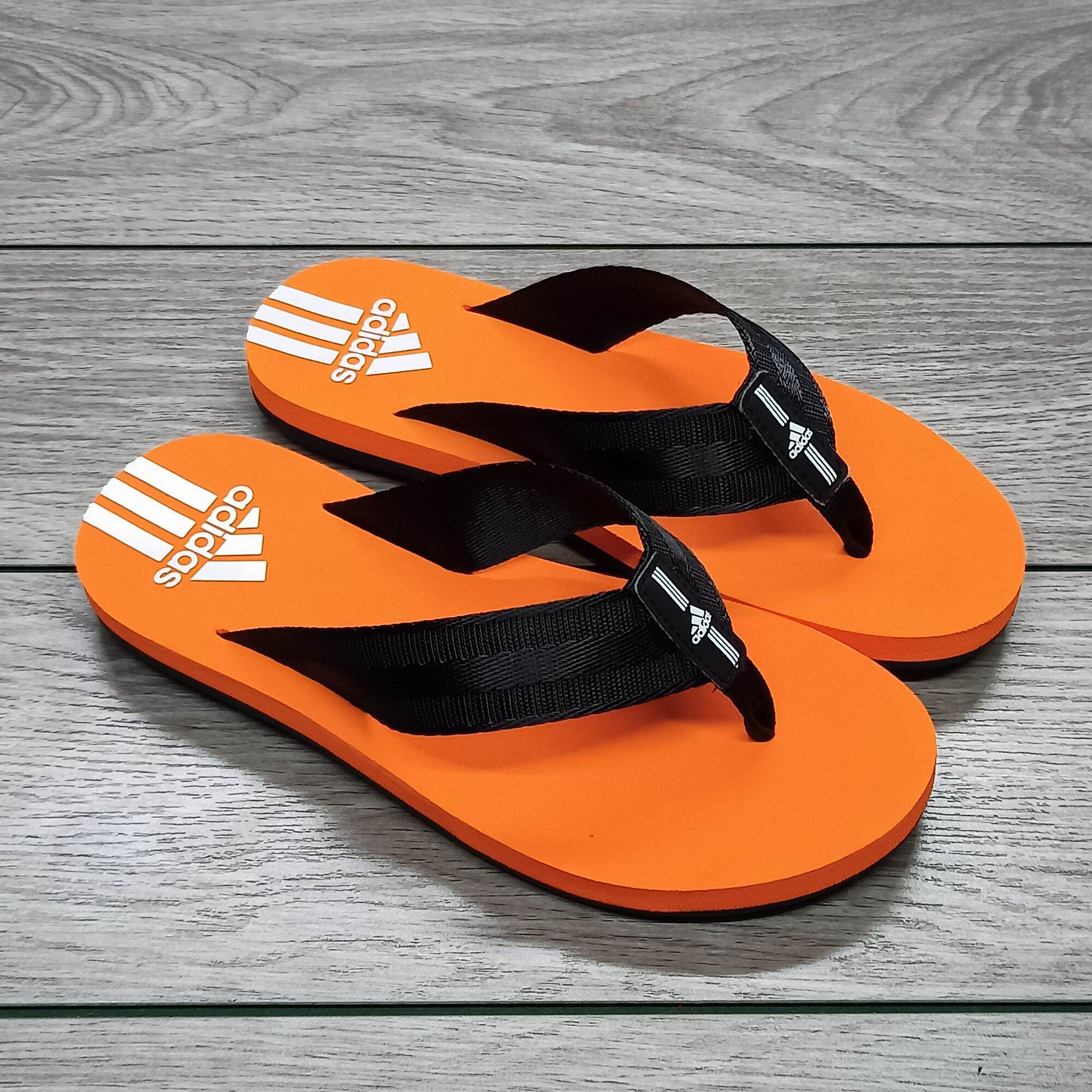 Dép kẹp xỏ ngón adidas màu cam quai đen