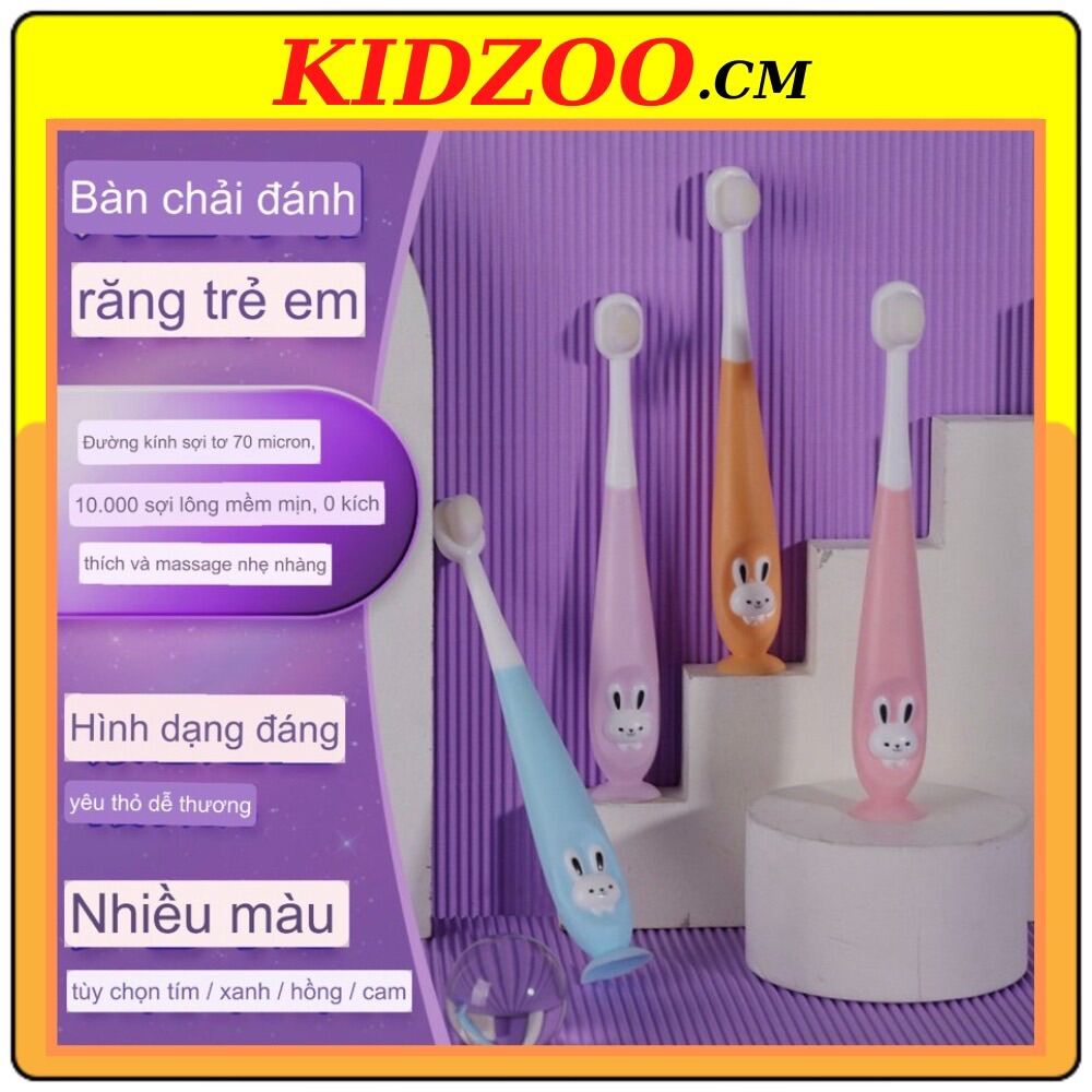 Bàn chải đánh răng trẻ em sợi lông tơ siêu mềm mịn cho bé tránh chảy máu