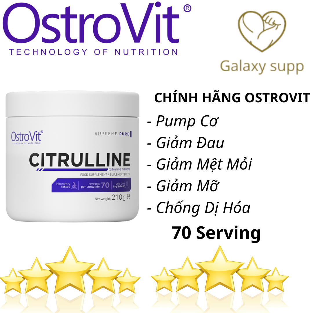Ostrovit Citrulline Preworkout Pump Cơ Cực Đỉnh 70 Serving