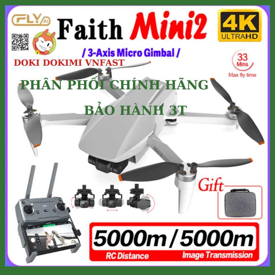 Flycam Cfly Faith Mini 2 - 4K gimbal 3 trục - 5Km - Chính hãng Bh 3T